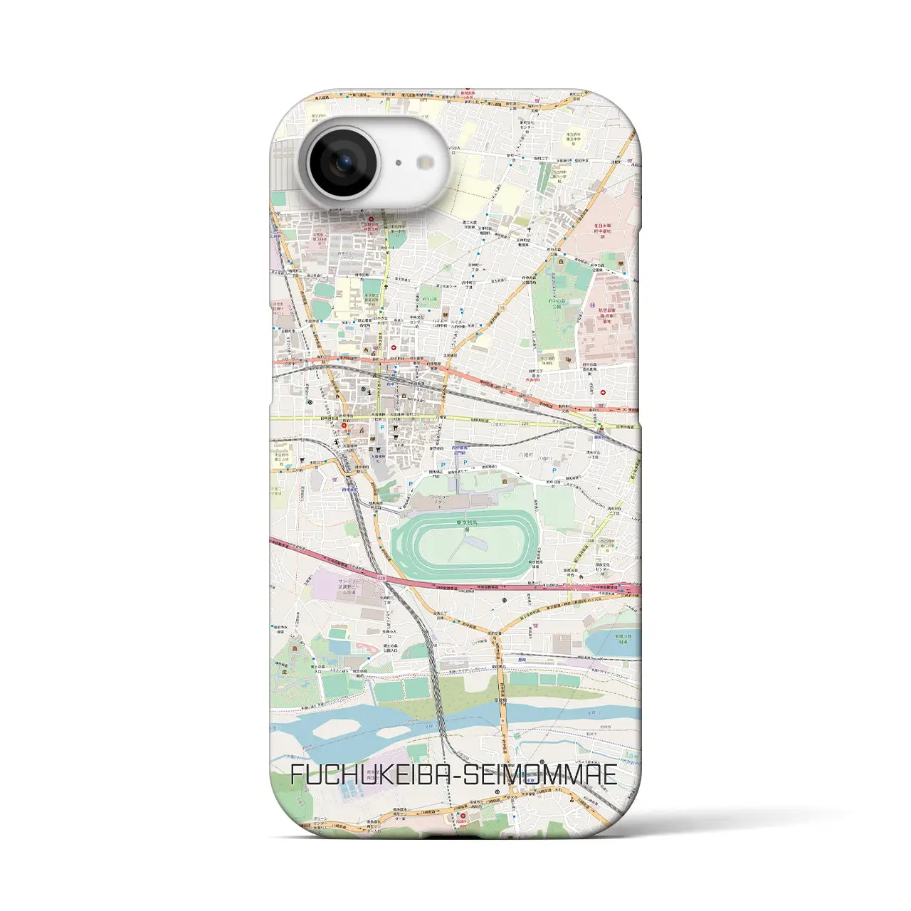 【府中競馬正門前(東京都)】地図柄iPhoneケース(バックカバータイプ)