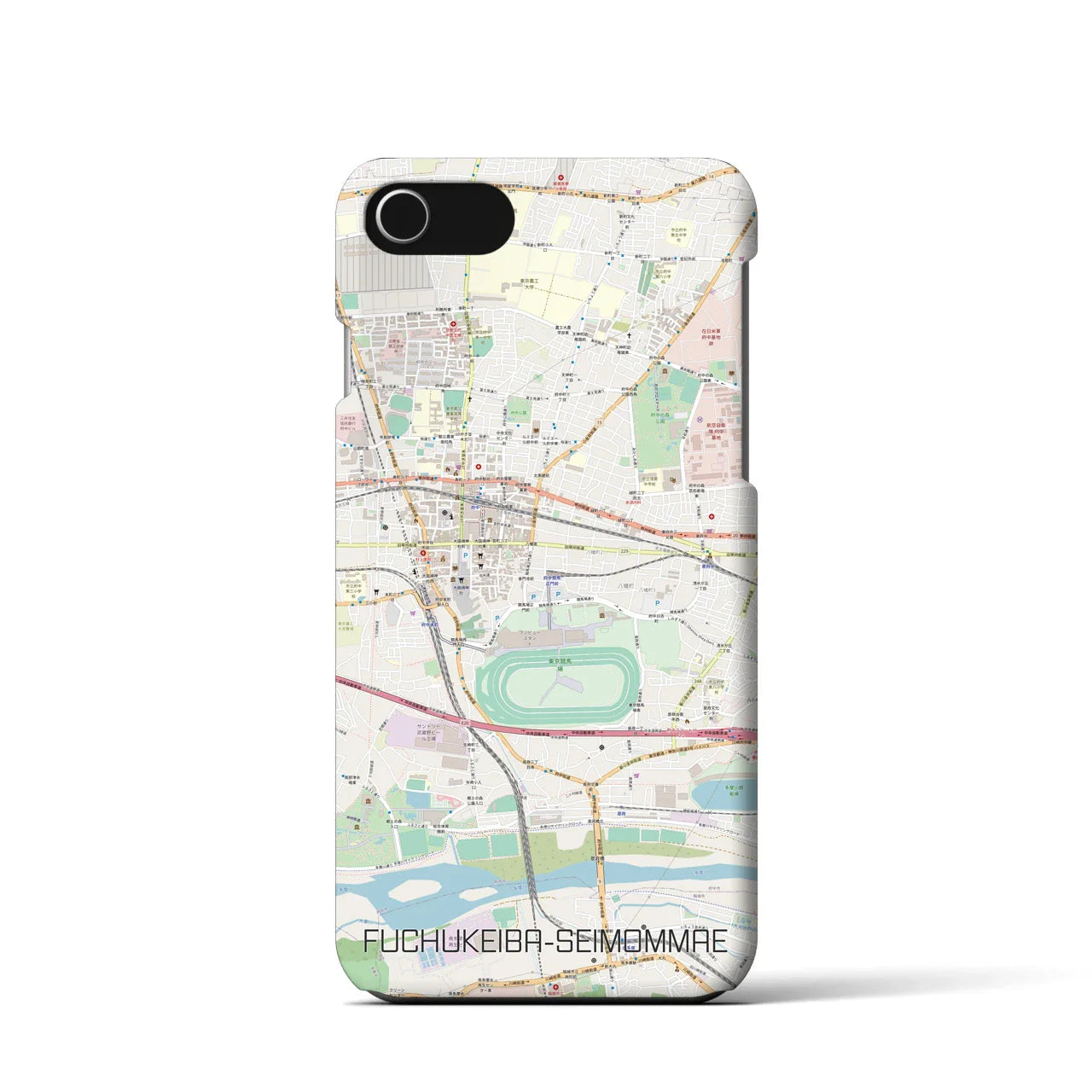 【府中競馬正門前(東京都)】地図柄iPhoneケース(バックカバータイプ)