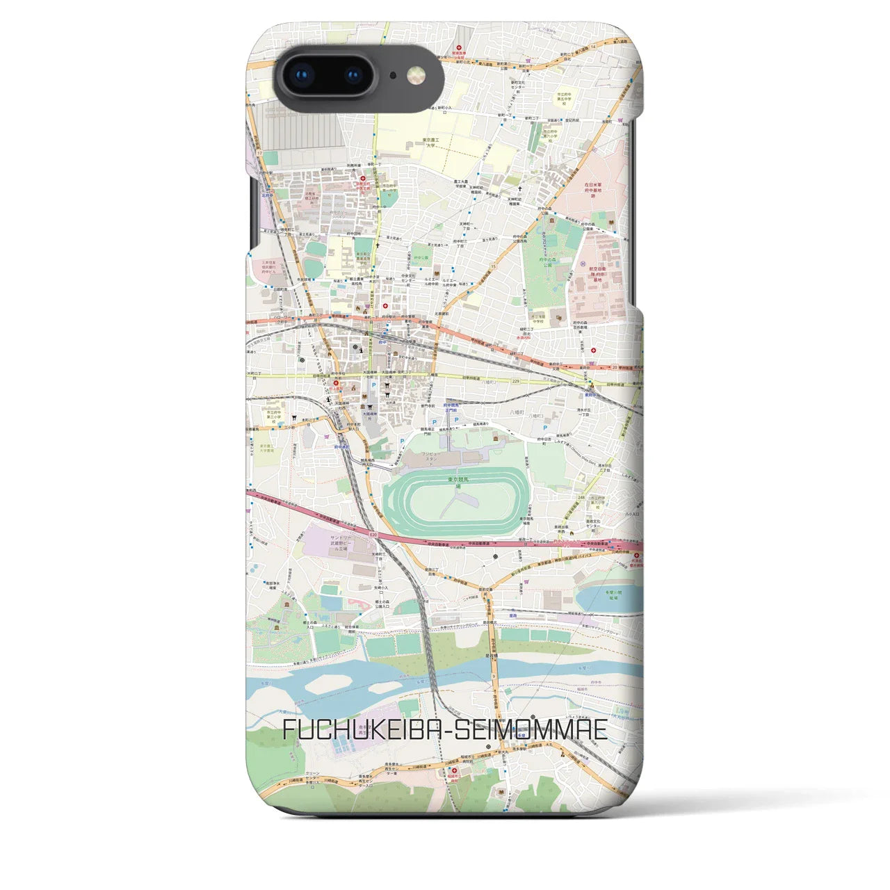 【府中競馬正門前(東京都)】地図柄iPhoneケース(バックカバータイプ)