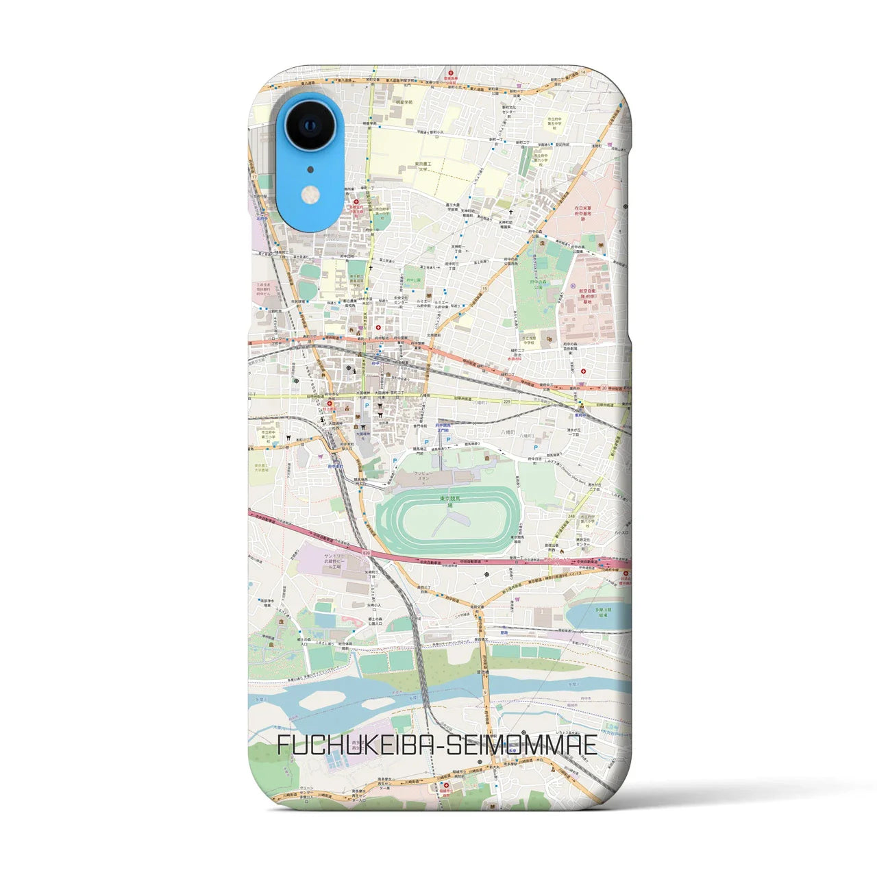 【府中競馬正門前(東京都)】地図柄iPhoneケース(バックカバータイプ)