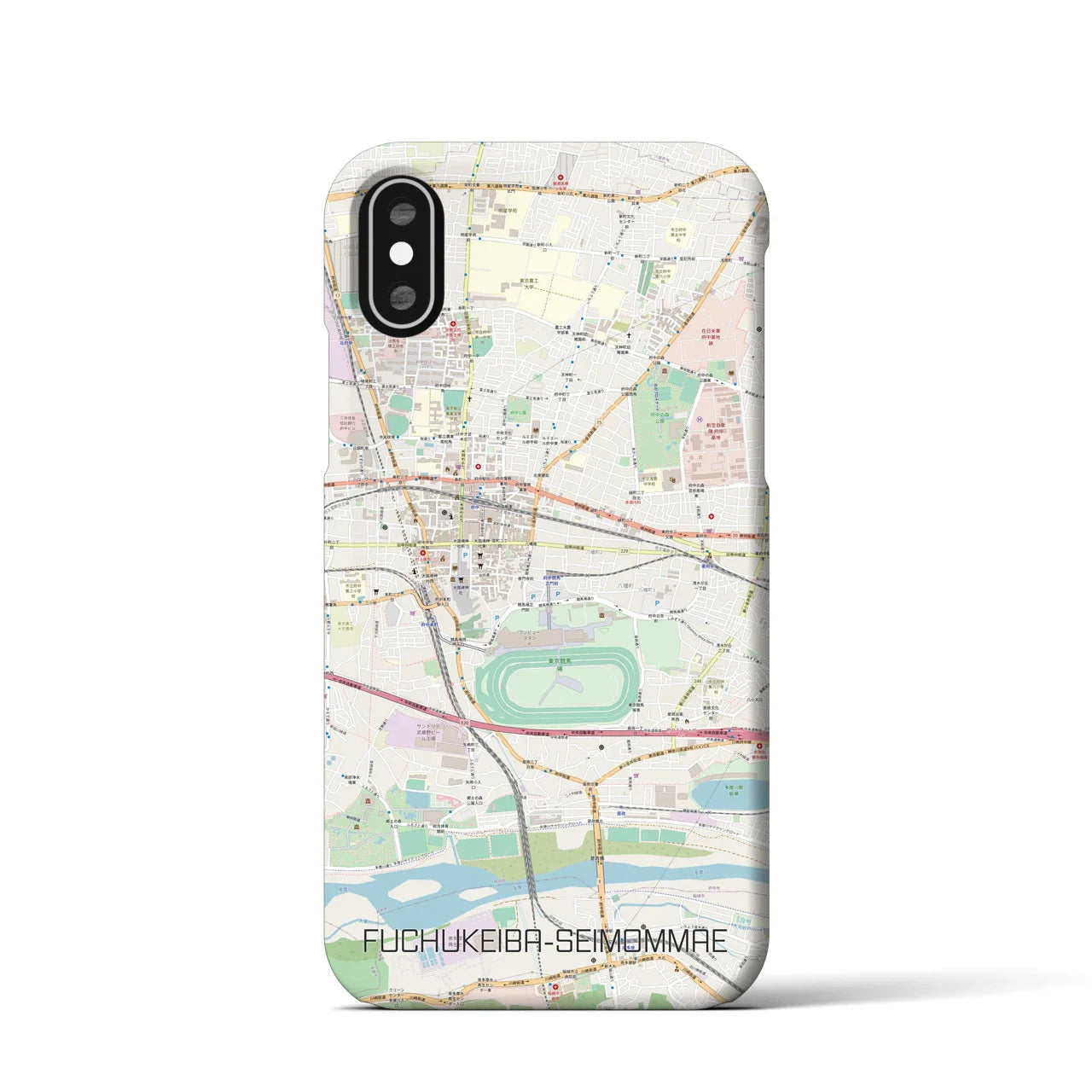 【府中競馬正門前(東京都)】地図柄iPhoneケース(バックカバータイプ)