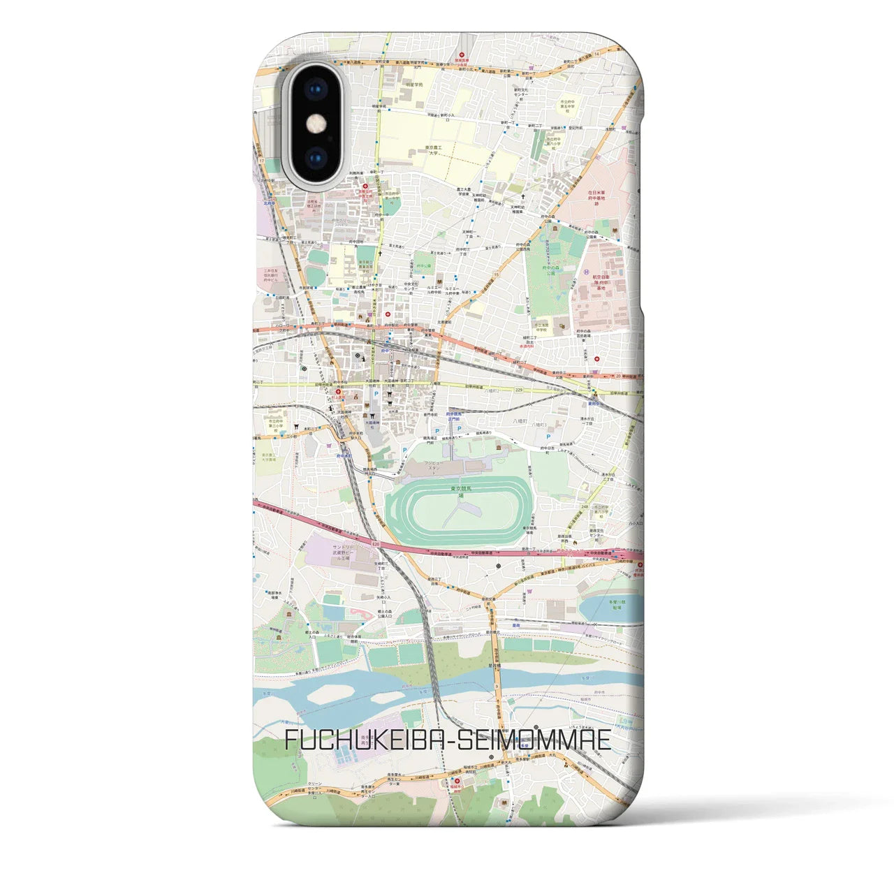 【府中競馬正門前(東京都)】地図柄iPhoneケース(バックカバータイプ)