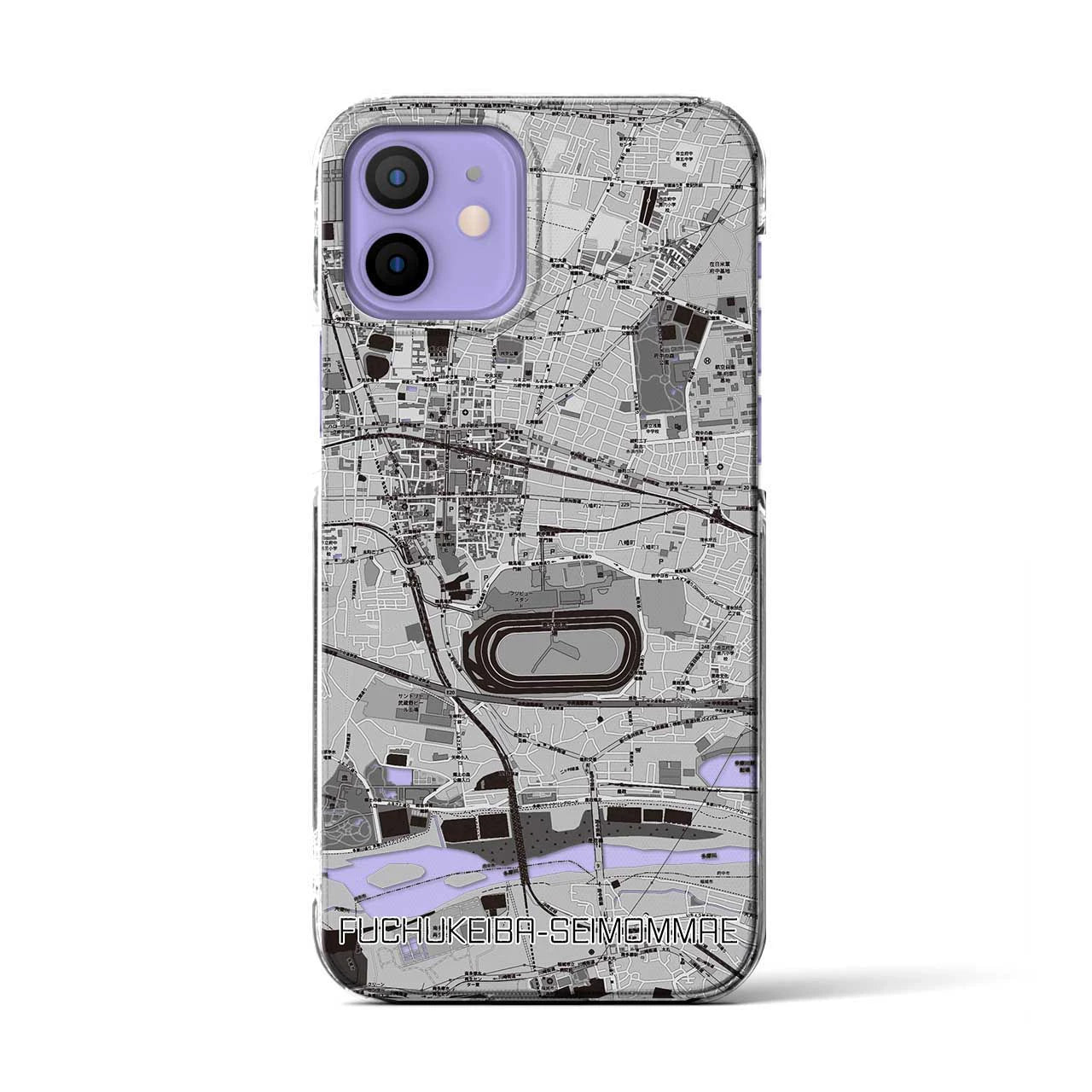 【府中競馬正門前(東京都)】地図柄iPhoneケース(クリアタイプ)