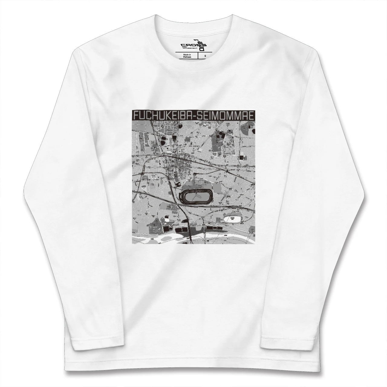 【府中競馬正門前(東京都)】地図柄ロングスリーブTシャツ