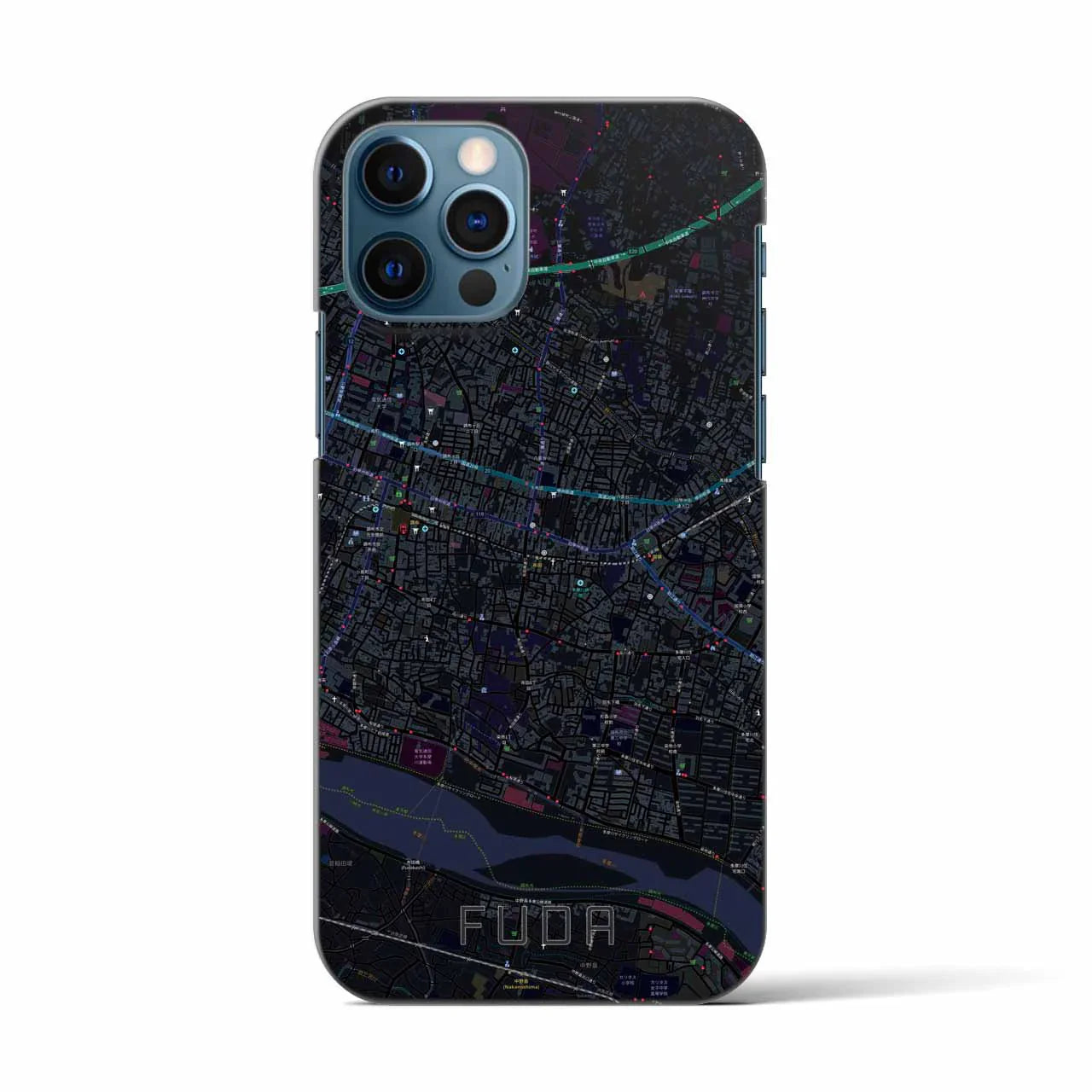 【布田(東京都)】地図柄iPhoneケース(バックカバータイプ)