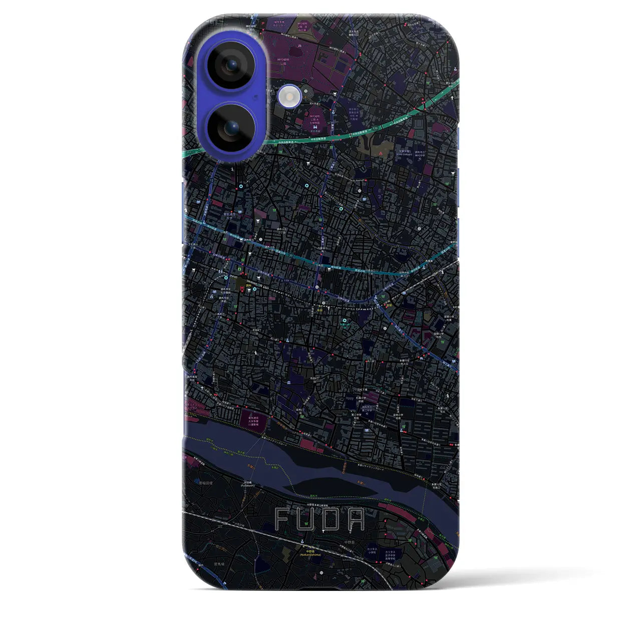 【布田(東京都)】地図柄iPhoneケース(バックカバータイプ)