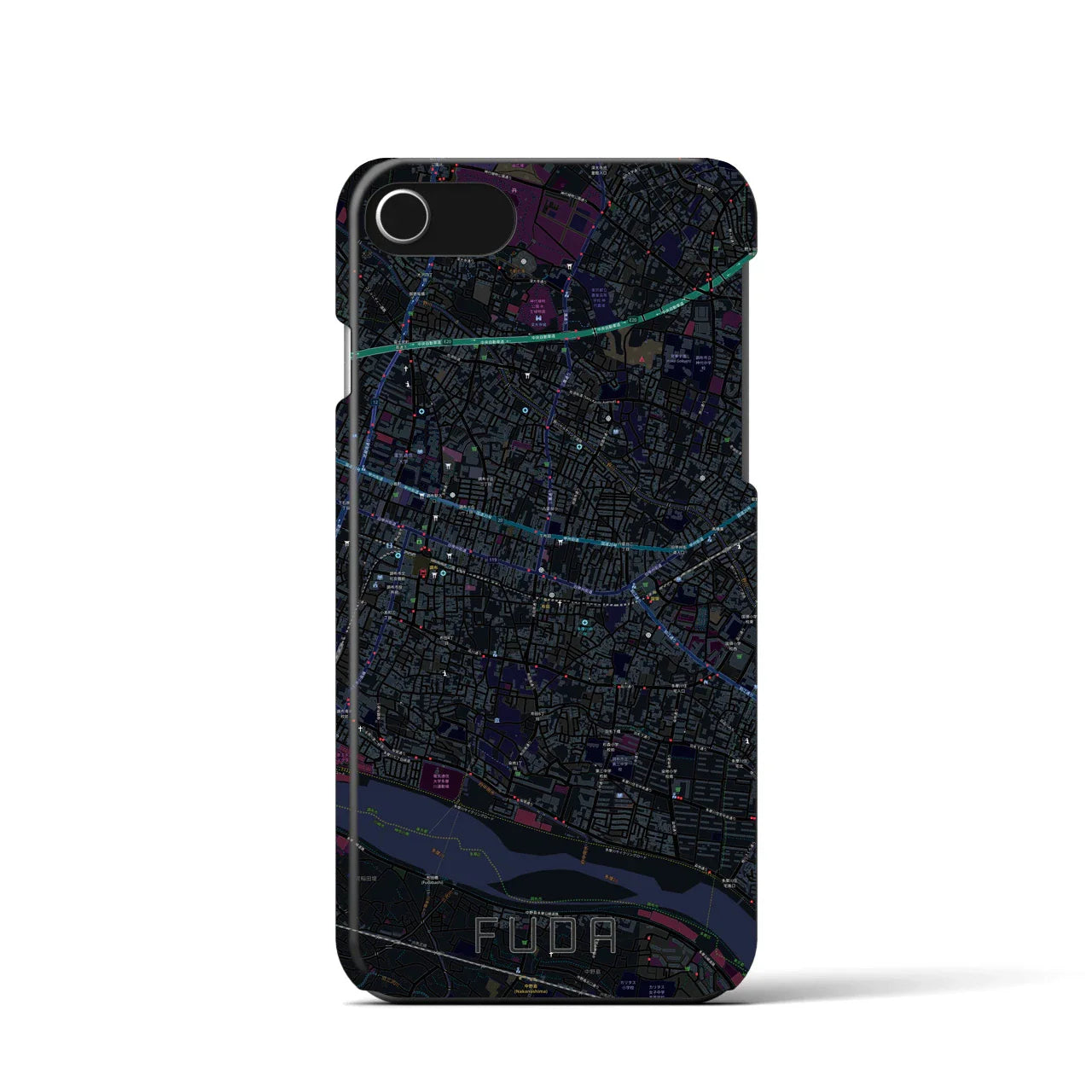 【布田(東京都)】地図柄iPhoneケース(バックカバータイプ)