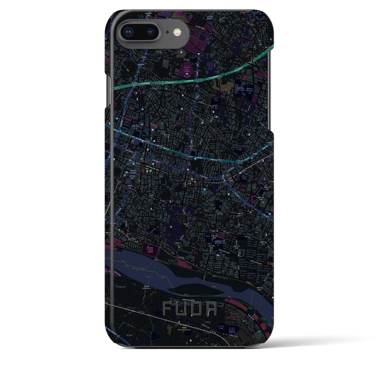 【布田(東京都)】地図柄iPhoneケース(バックカバータイプ)