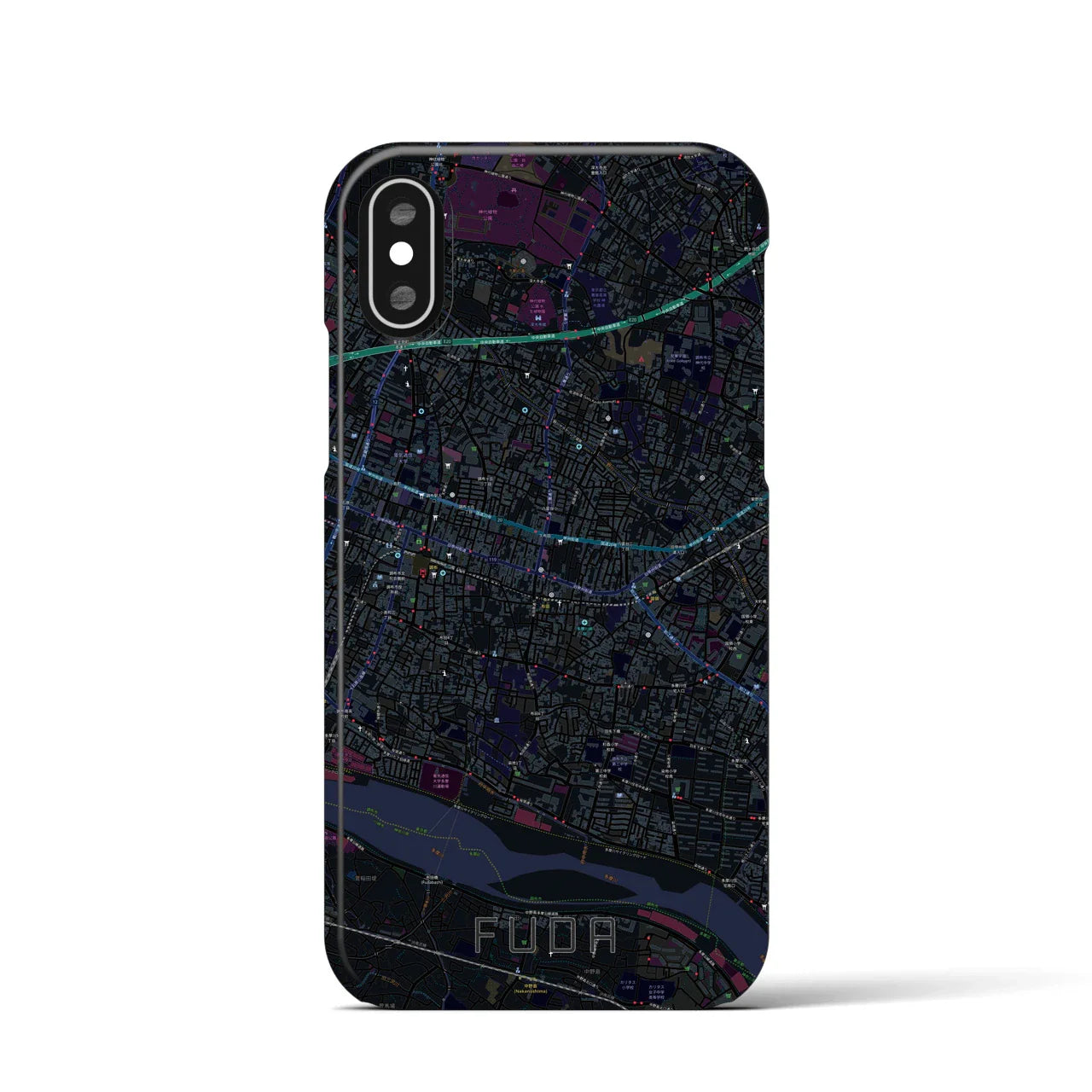 【布田(東京都)】地図柄iPhoneケース(バックカバータイプ)