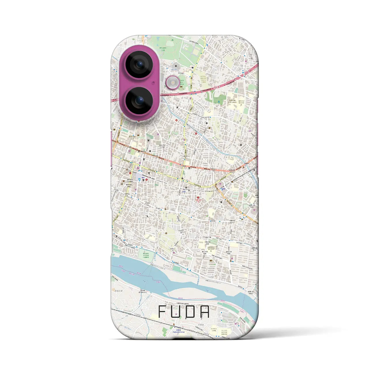 【布田(東京都)】地図柄iPhoneケース(バックカバータイプ)