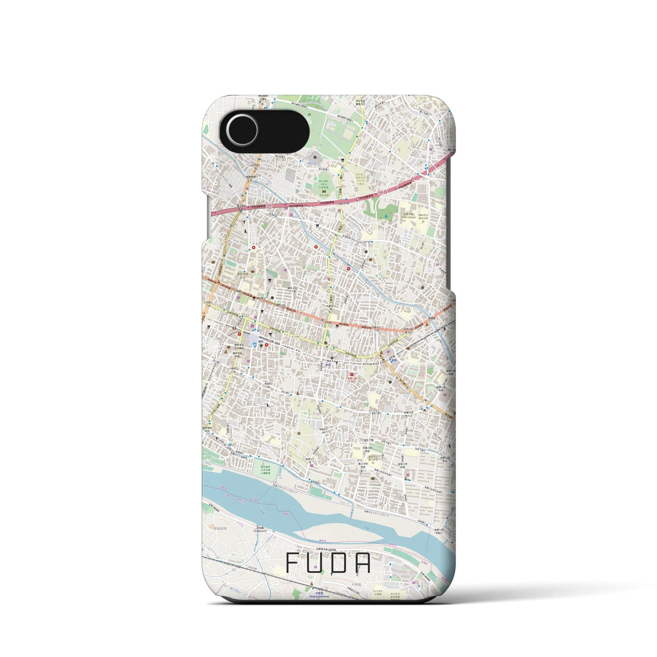 【布田(東京都)】地図柄iPhoneケース(バックカバータイプ)