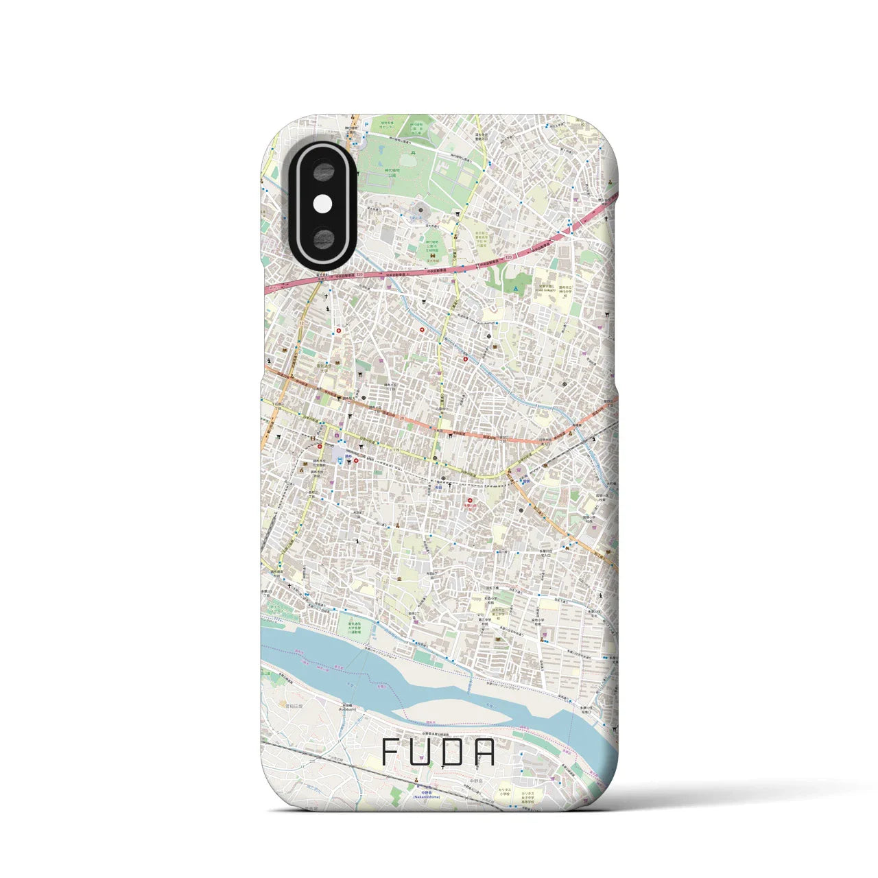 【布田(東京都)】地図柄iPhoneケース(バックカバータイプ)