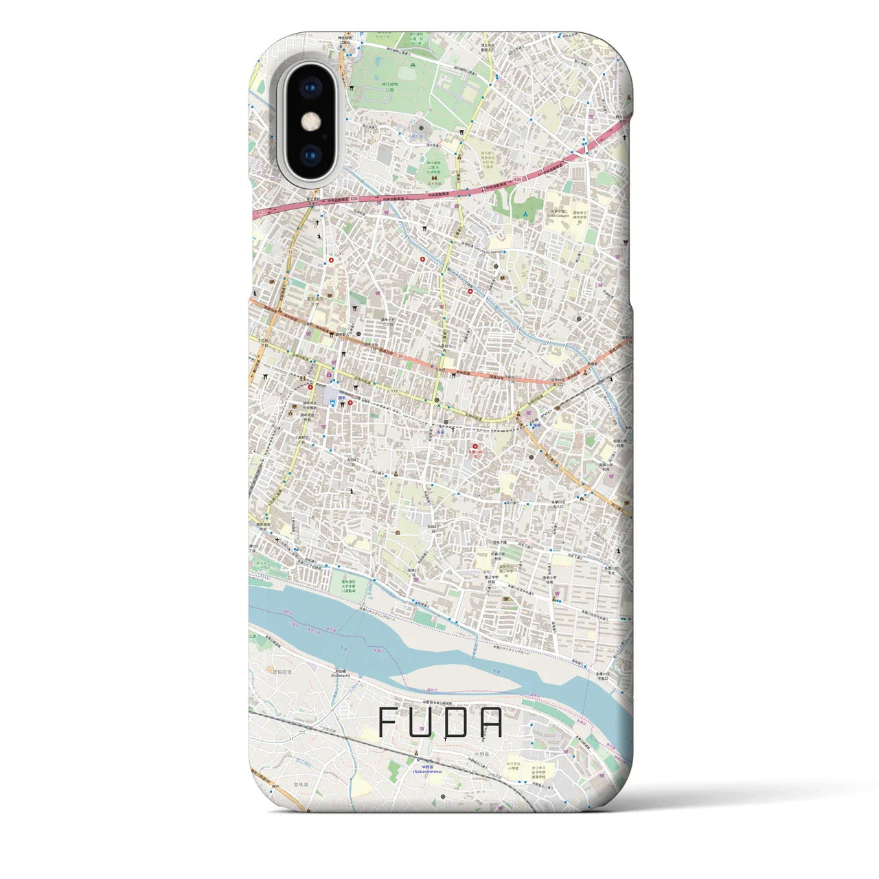 【布田(東京都)】地図柄iPhoneケース(バックカバータイプ)