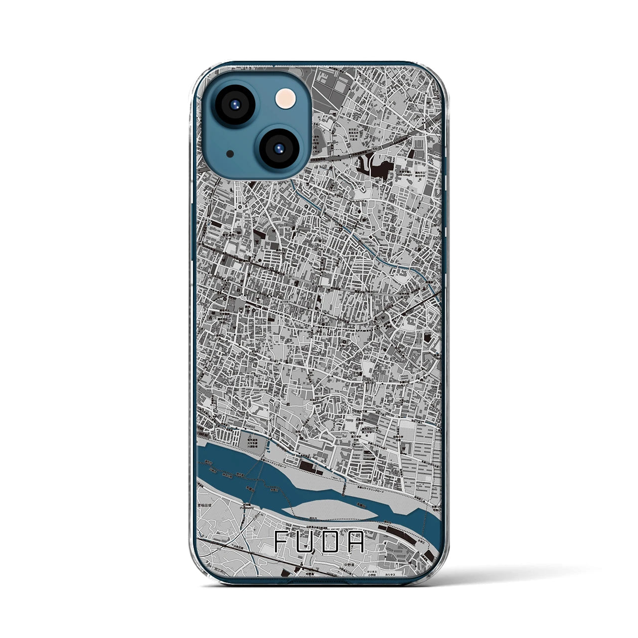 【布田(東京都)】地図柄iPhoneケース(クリアタイプ)