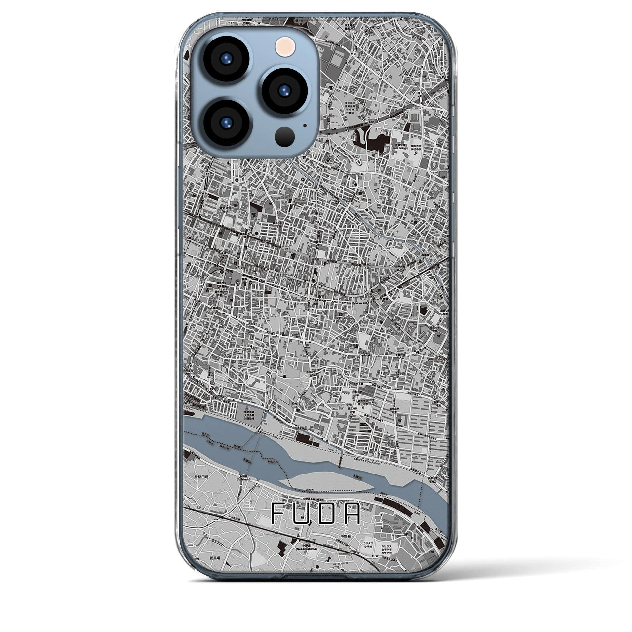 【布田(東京都)】地図柄iPhoneケース(クリアタイプ)