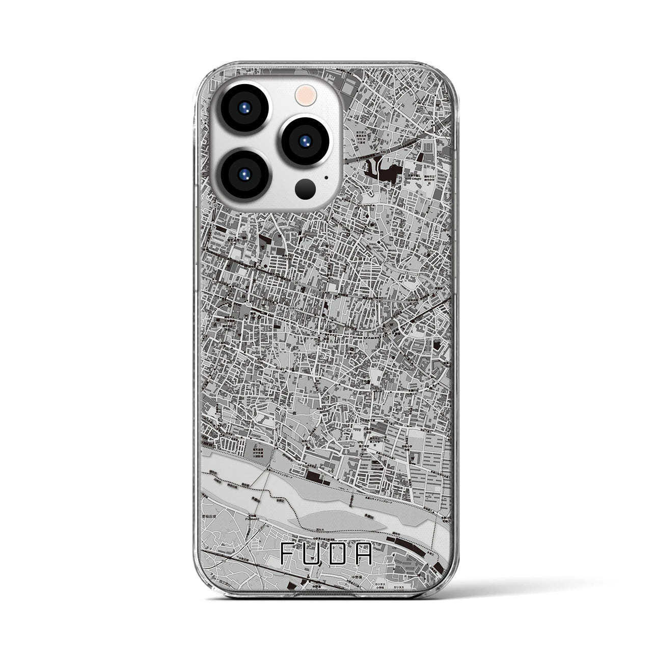 【布田(東京都)】地図柄iPhoneケース(クリアタイプ)