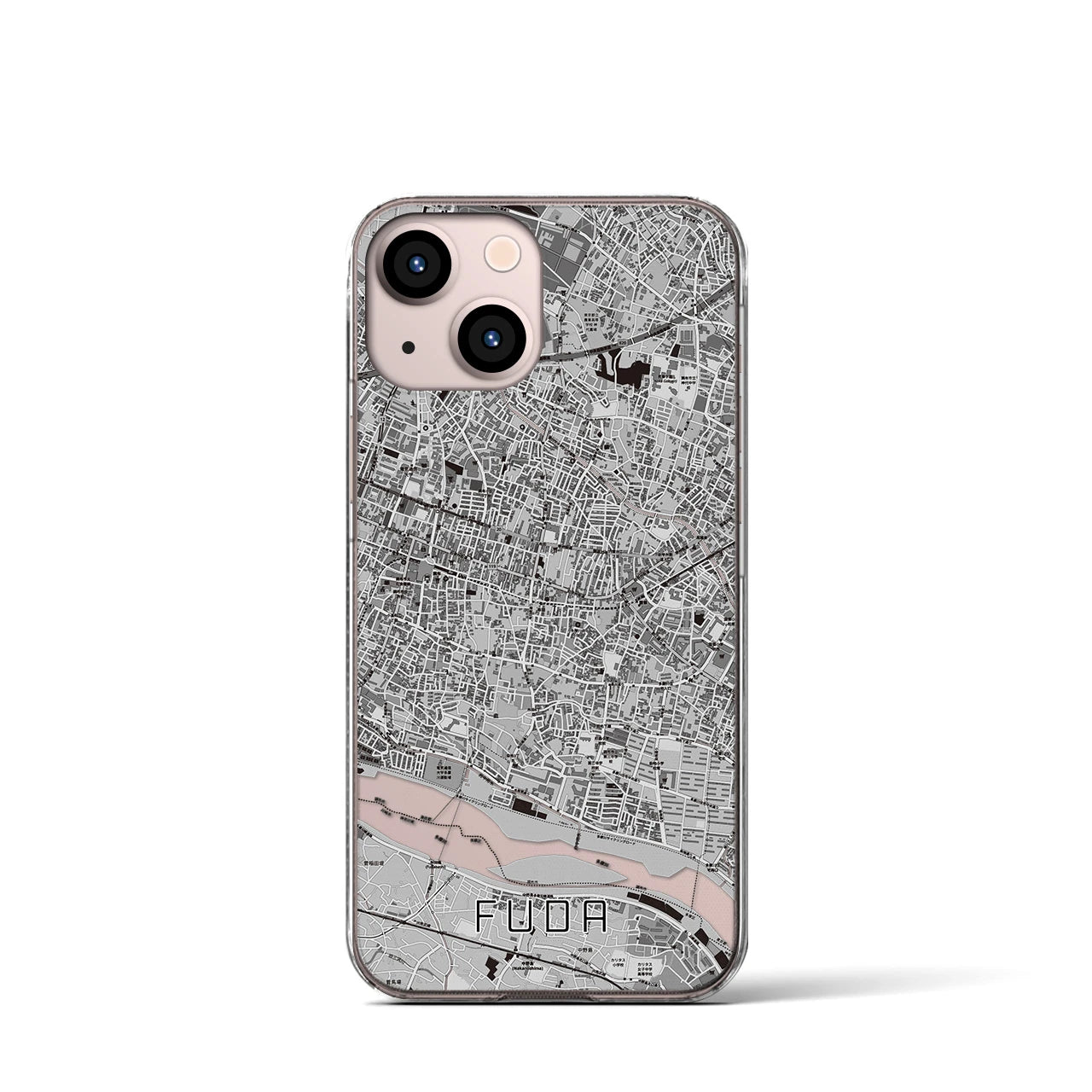 【布田(東京都)】地図柄iPhoneケース(クリアタイプ)