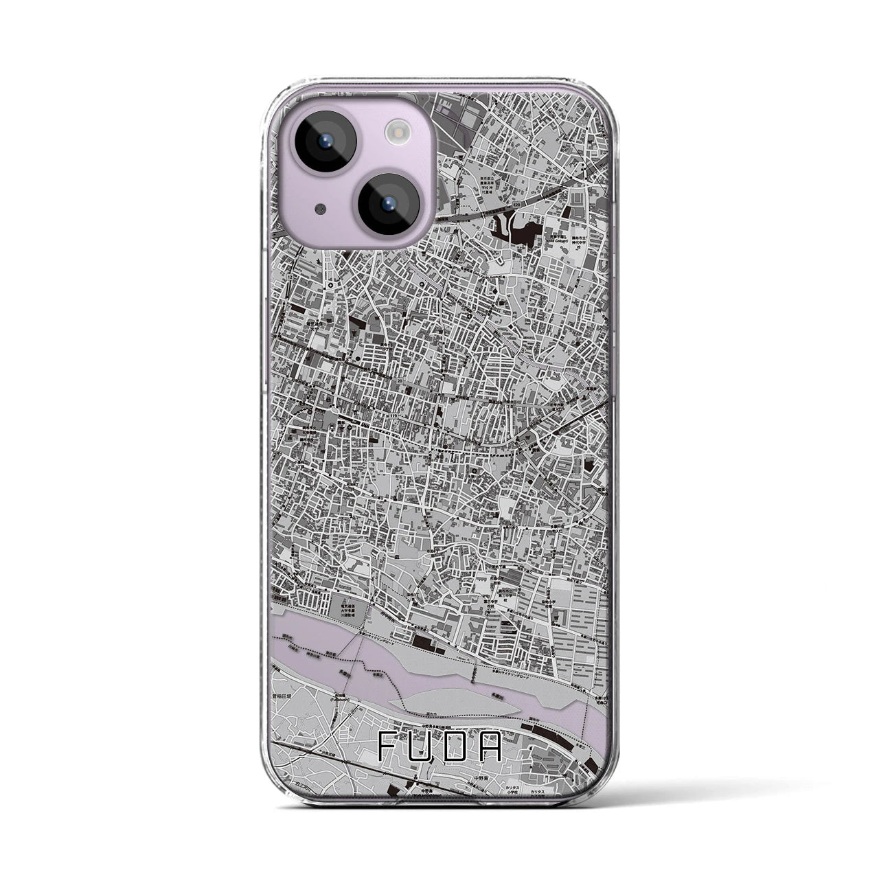 【布田(東京都)】地図柄iPhoneケース(クリアタイプ)