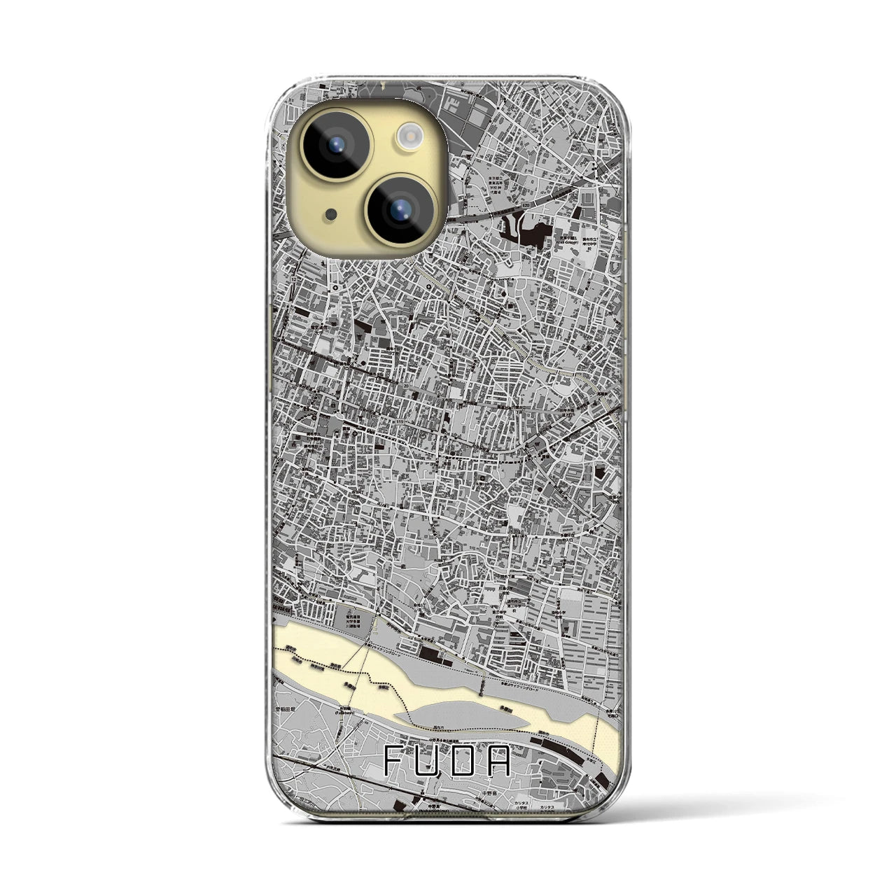 【布田(東京都)】地図柄iPhoneケース(クリアタイプ)