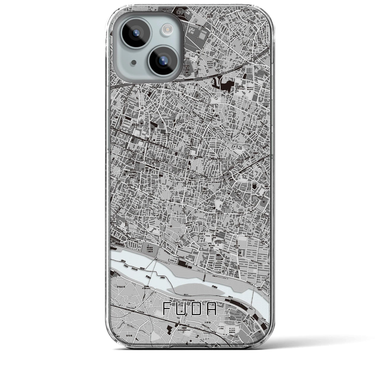 【布田(東京都)】地図柄iPhoneケース(クリアタイプ)