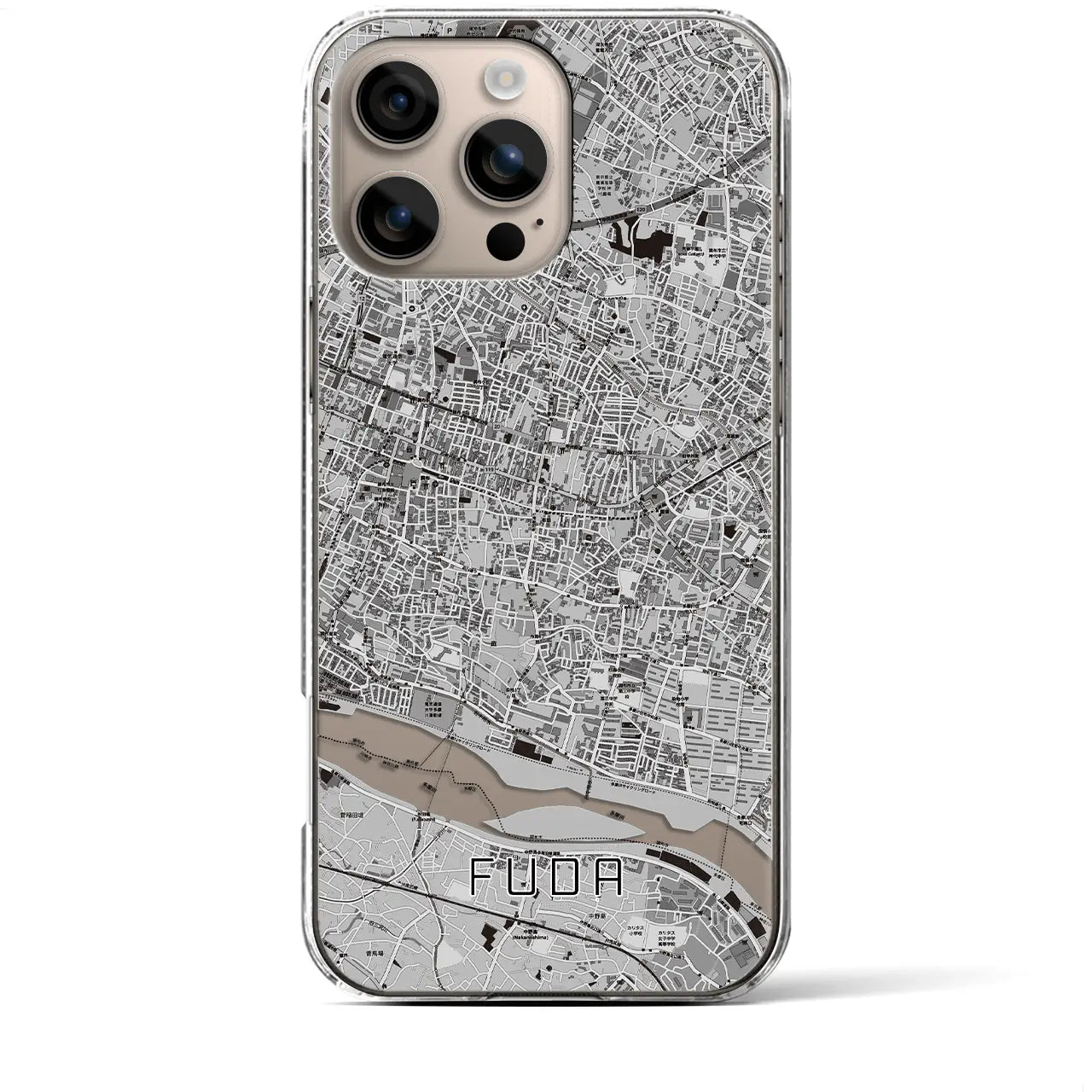 【布田(東京都)】地図柄iPhoneケース(クリアタイプ)