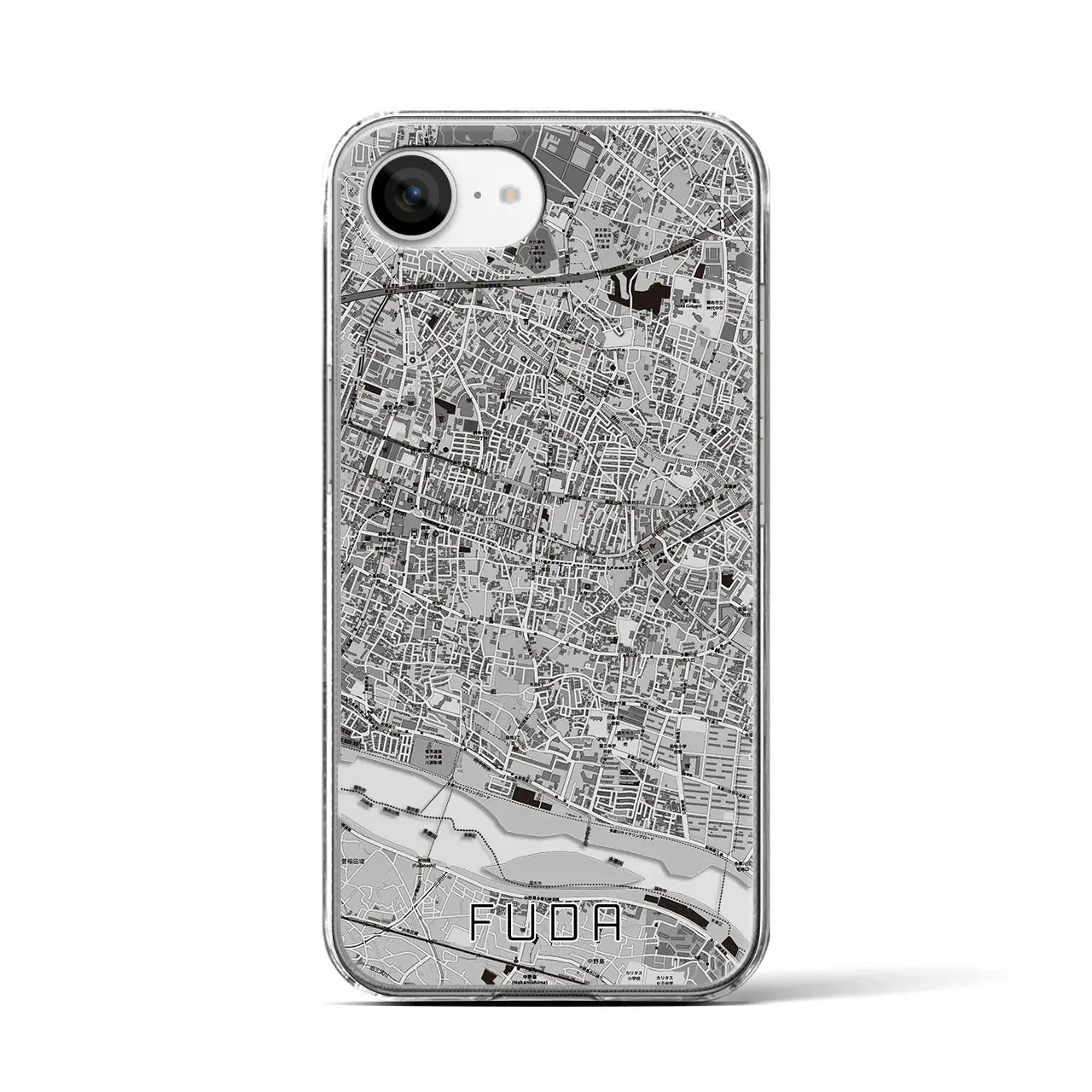 【布田(東京都)】地図柄iPhoneケース(クリアタイプ)