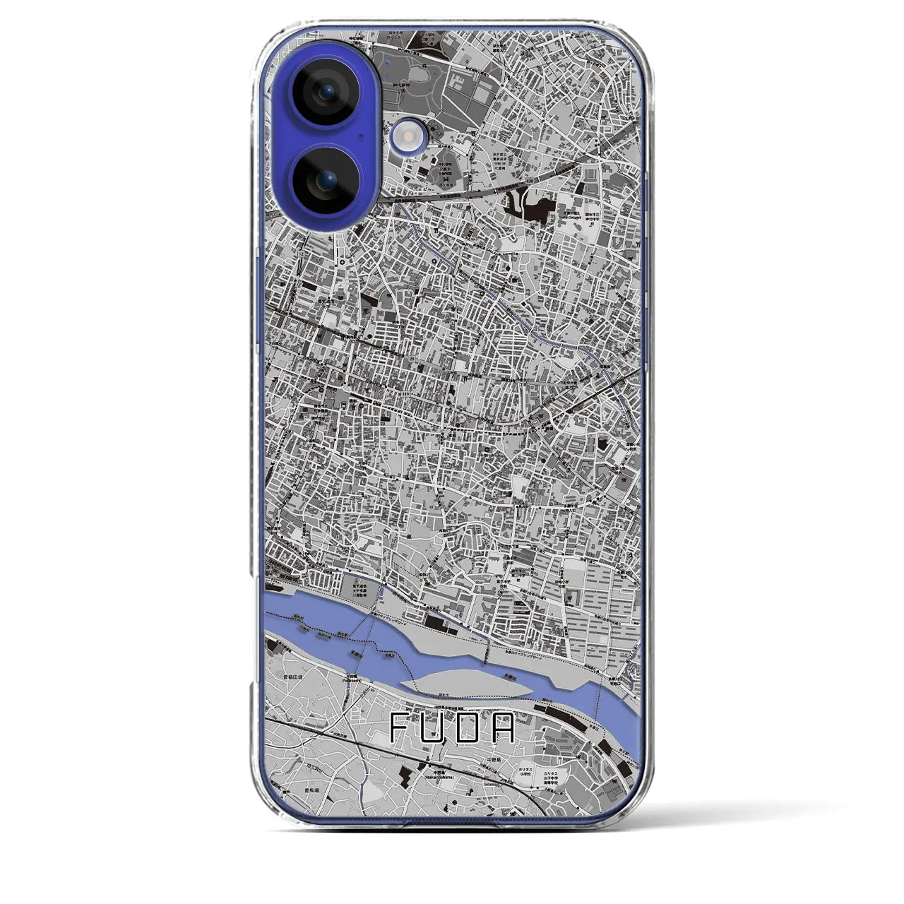 【布田(東京都)】地図柄iPhoneケース(クリアタイプ)