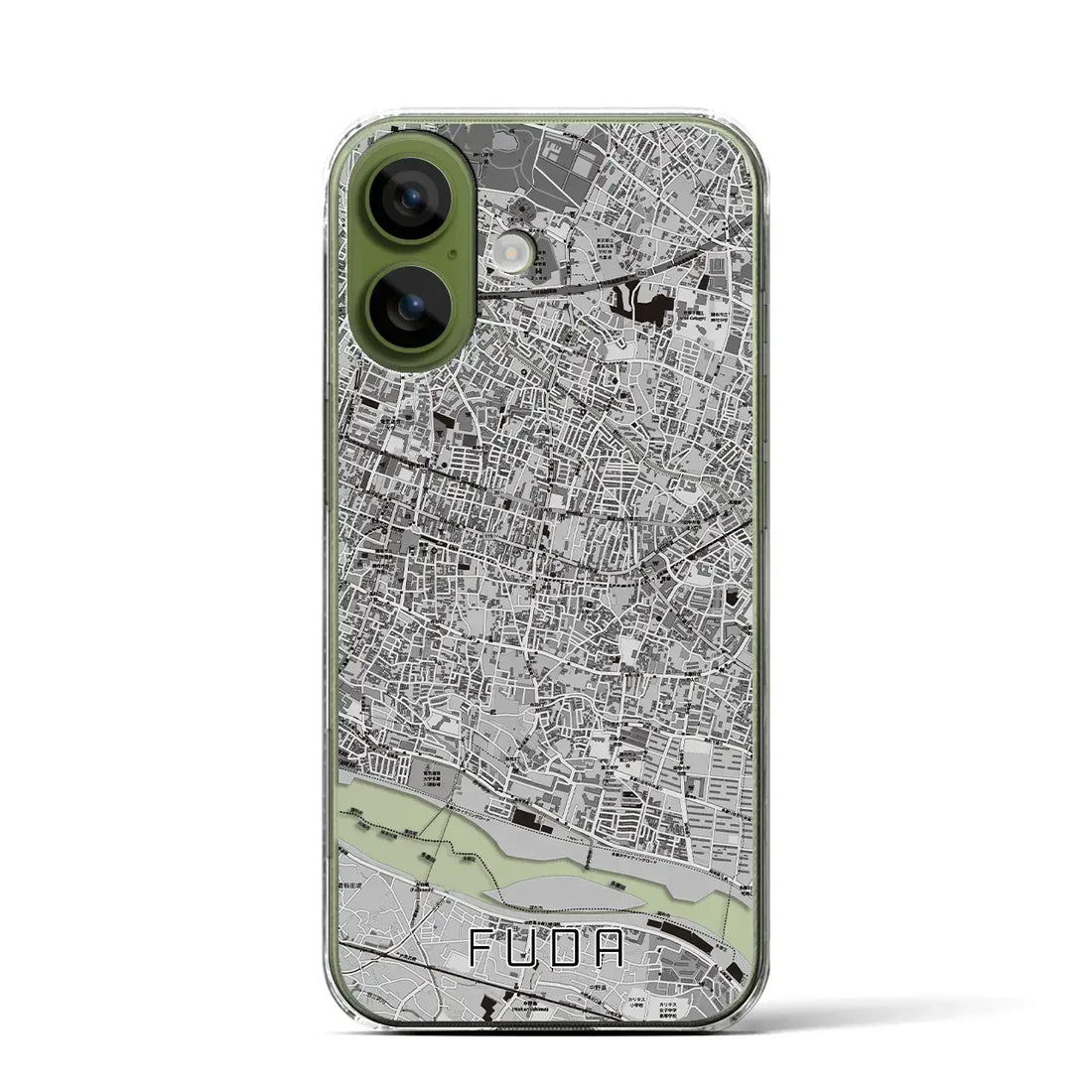 【布田(東京都)】地図柄iPhoneケース(クリアタイプ)モノトーン・iPhone 17 Pro Max 用