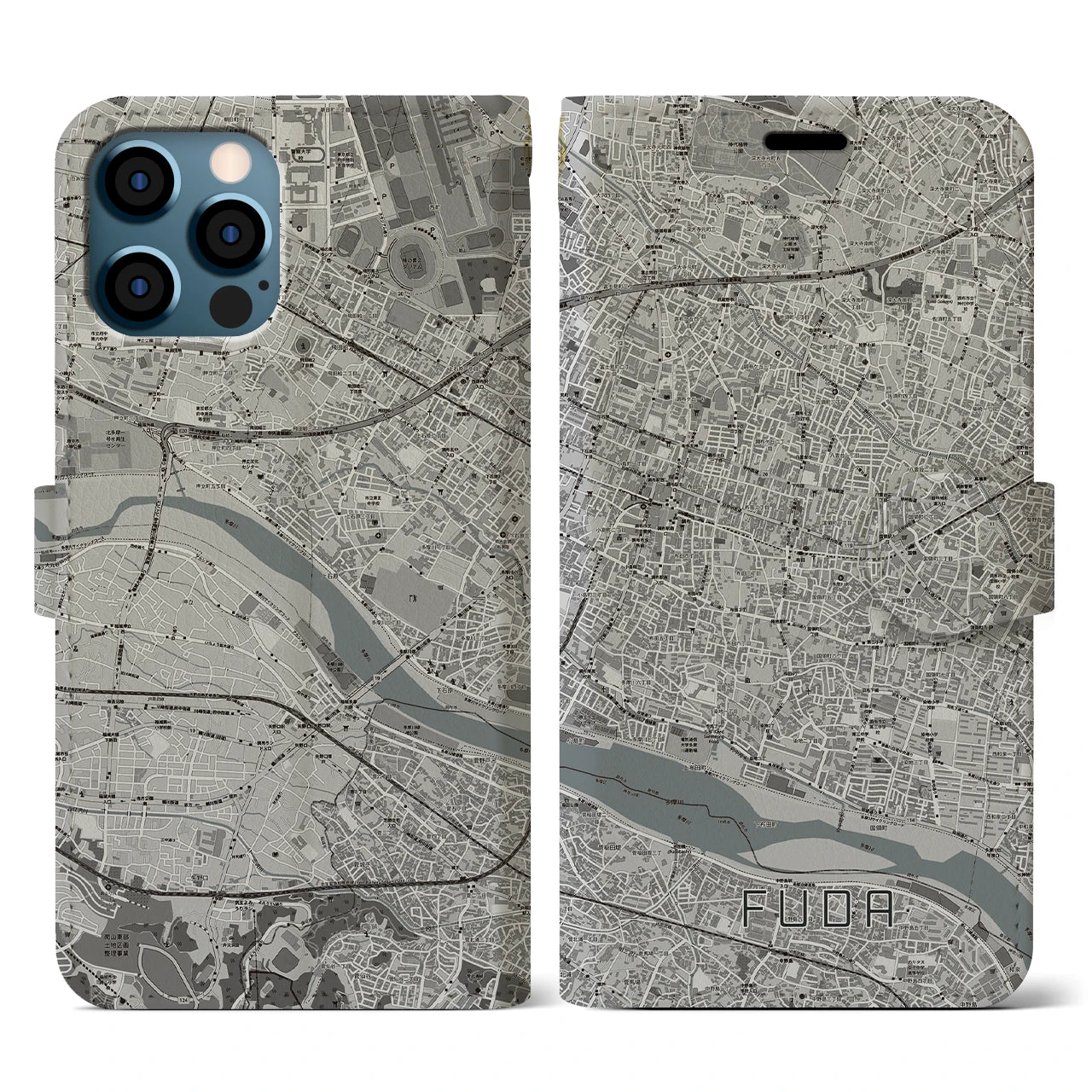 【布田(東京都)】地図柄iPhoneケース(手帳タイプ)