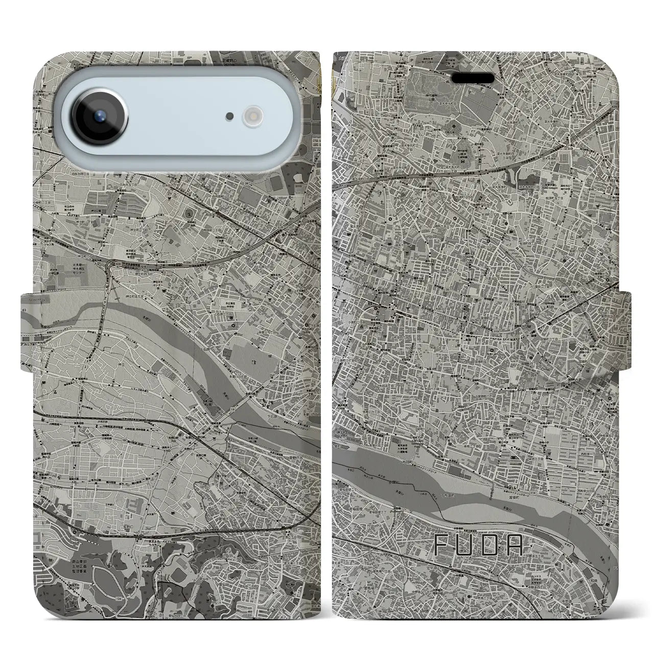 【布田(東京都)】地図柄iPhoneケース(手帳タイプ)