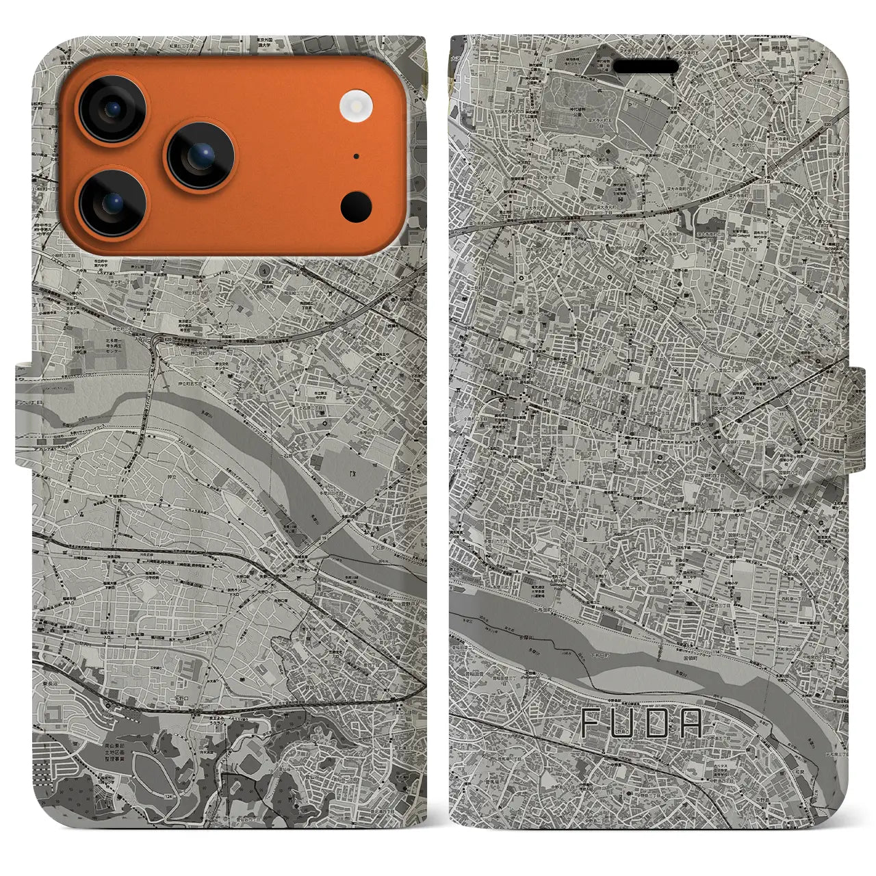 【布田(東京都)】地図柄iPhoneケース(手帳タイプ)