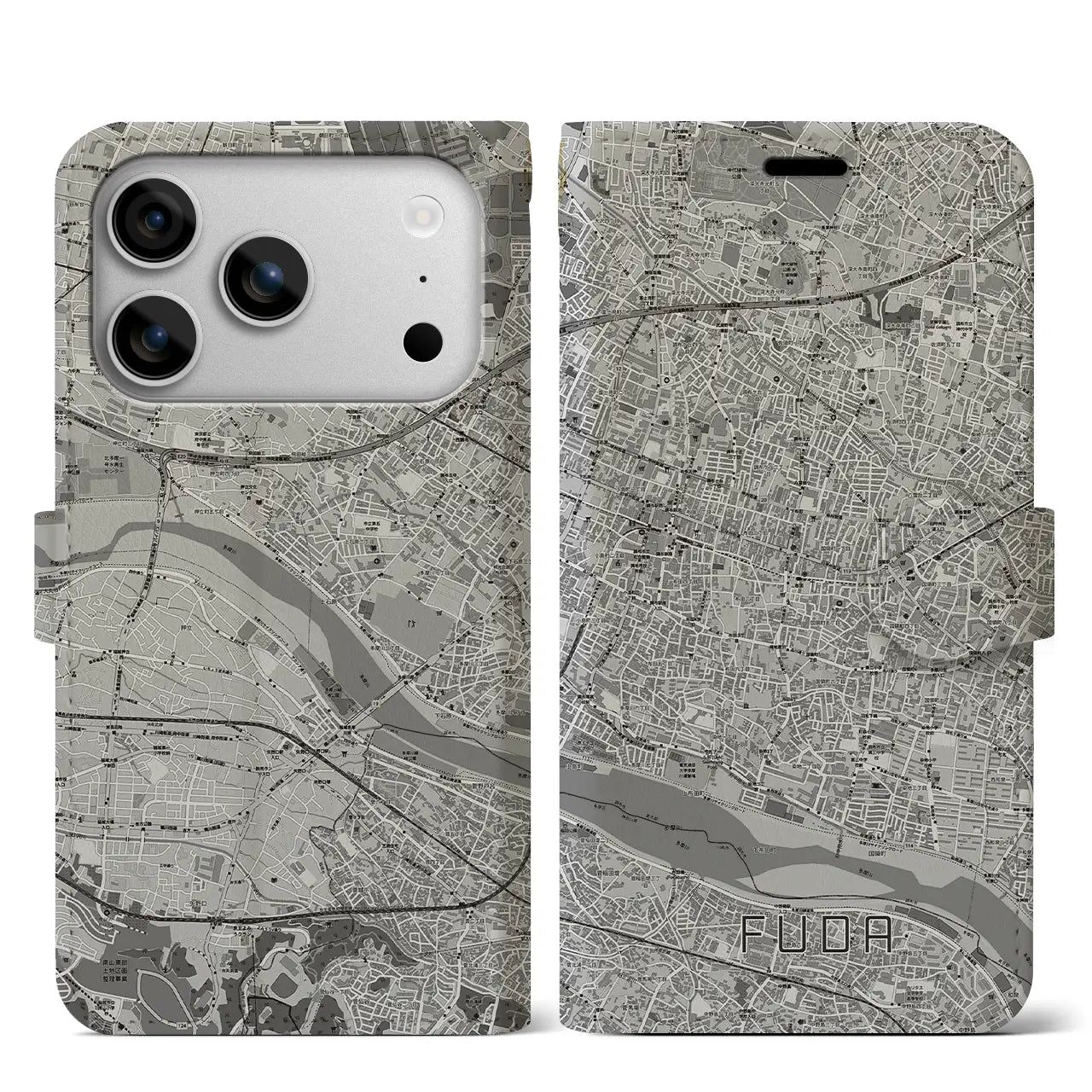 【布田(東京都)】地図柄iPhoneケース(手帳タイプ)