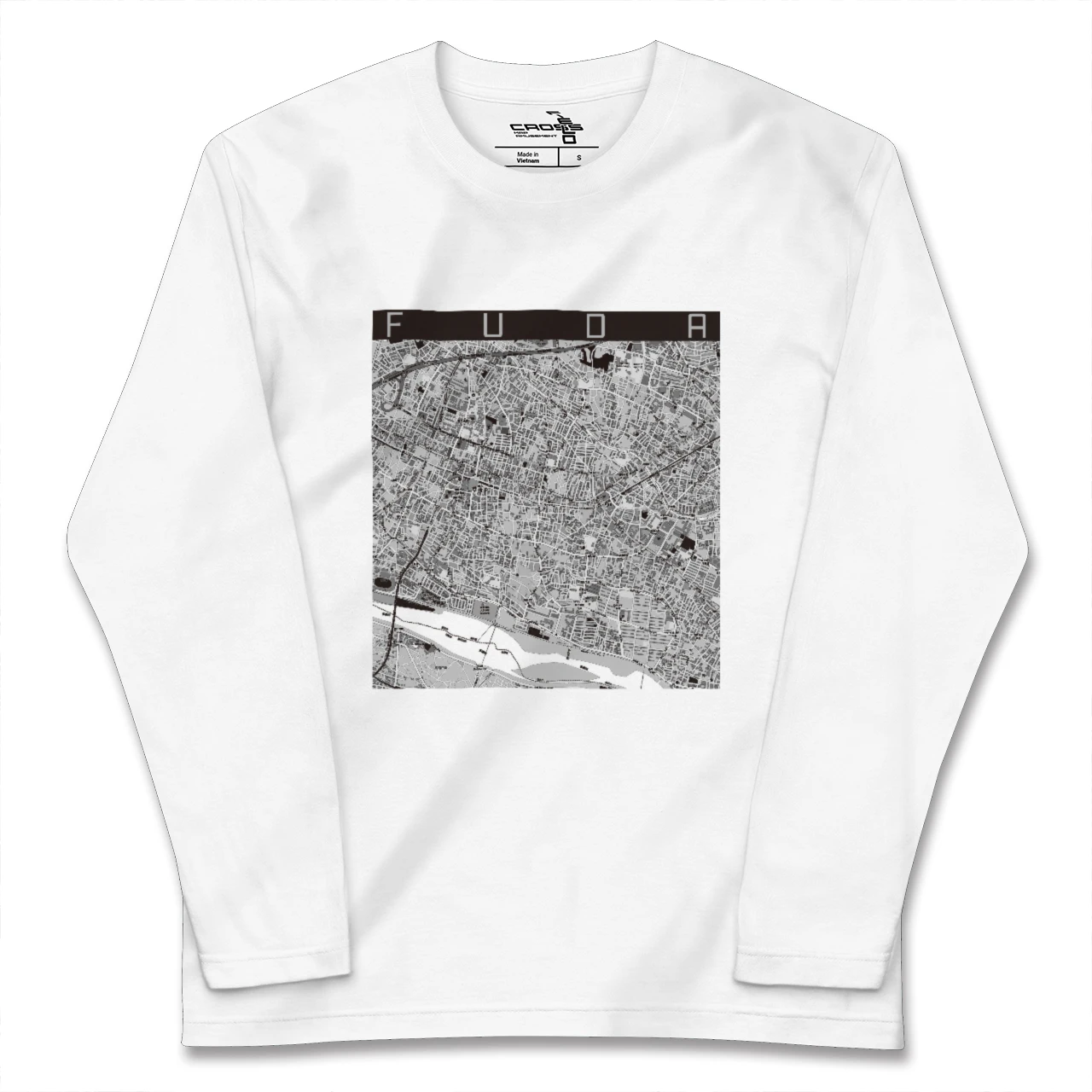 【布田(東京都)】地図柄ロングスリーブTシャツ