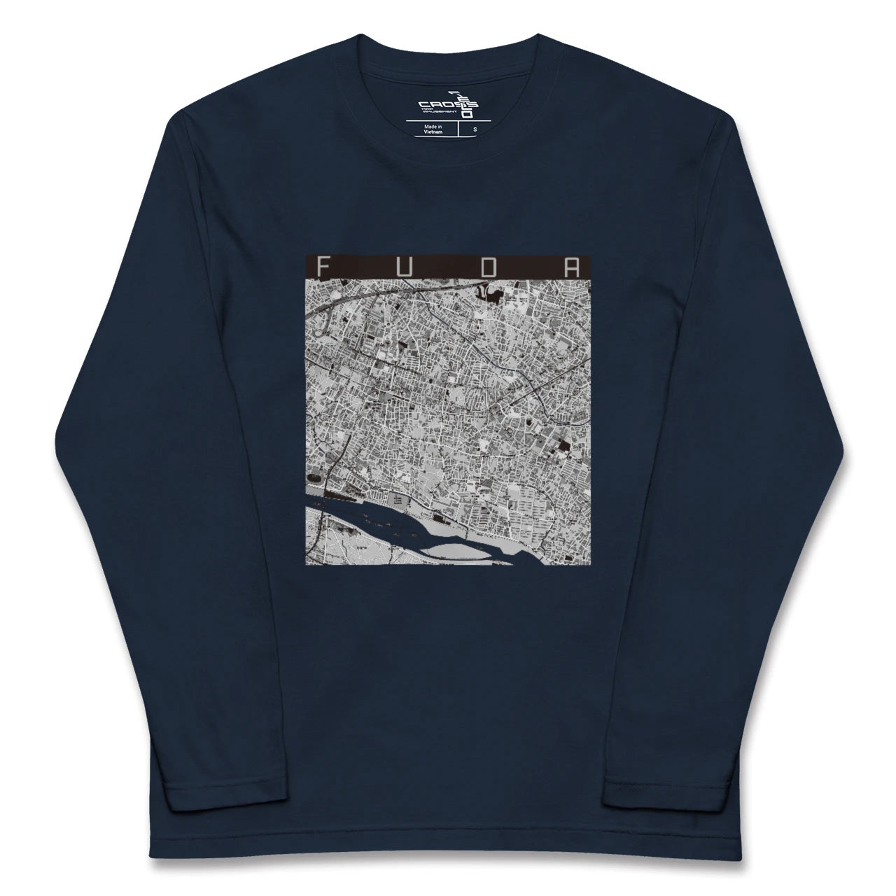 【布田(東京都)】地図柄ロングスリーブTシャツ