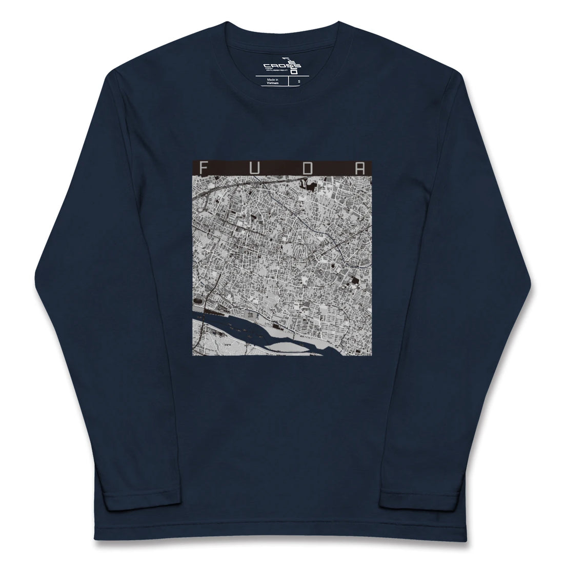 【布田(東京都)】地図柄ロングスリーブTシャツ