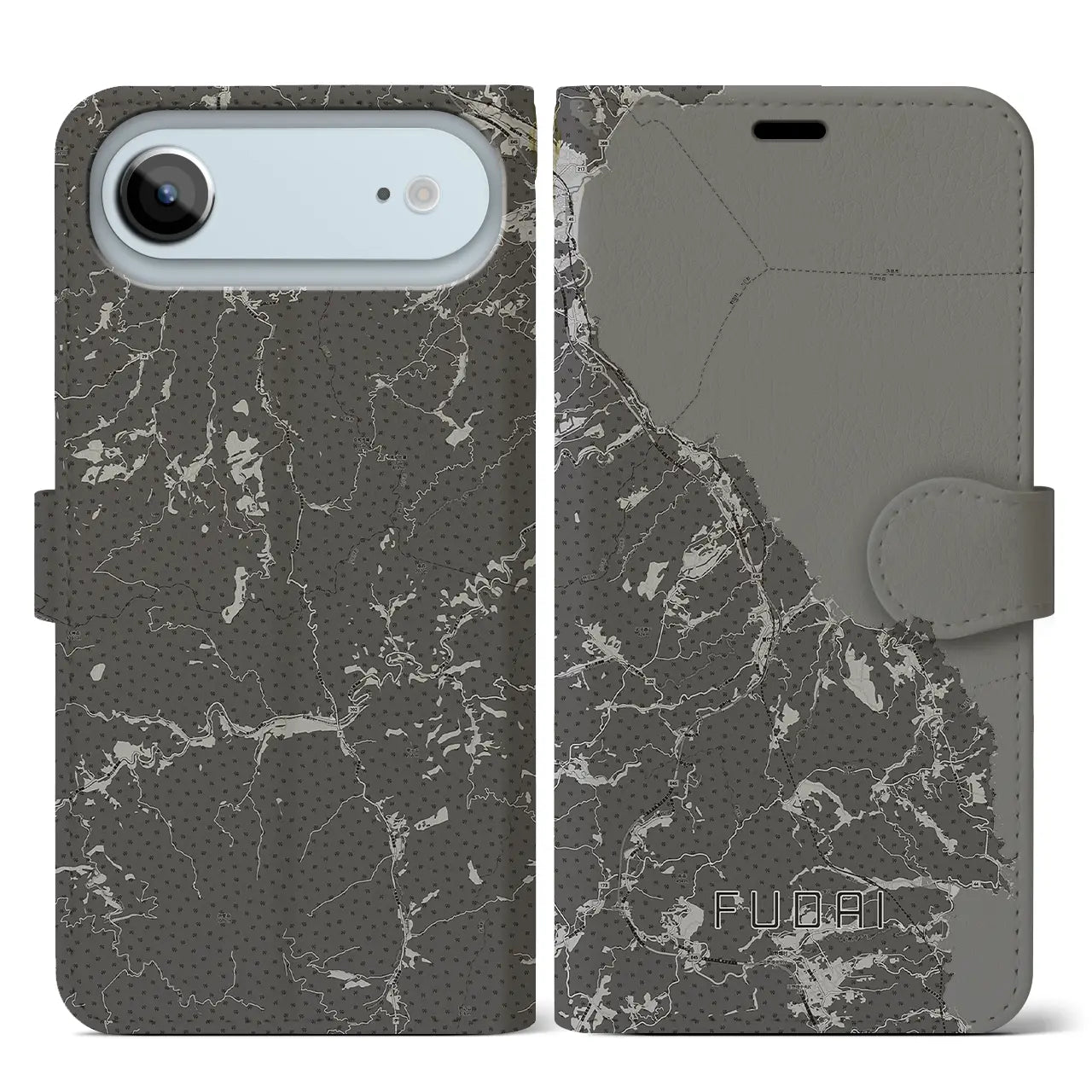 【普代(岩手県)】地図柄iPhoneケース(手帳タイプ)