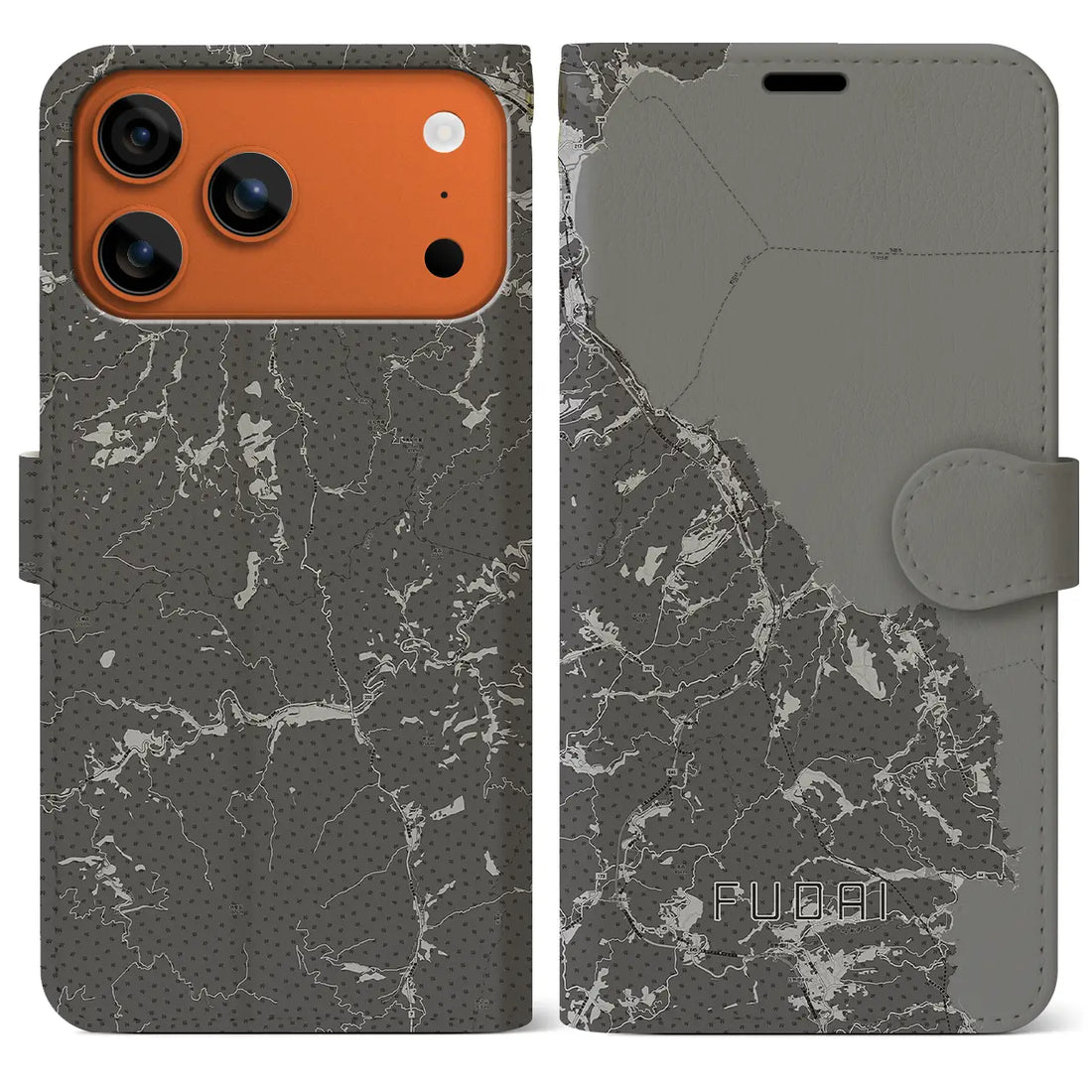 【普代(岩手県)】地図柄iPhoneケース(手帳タイプ)