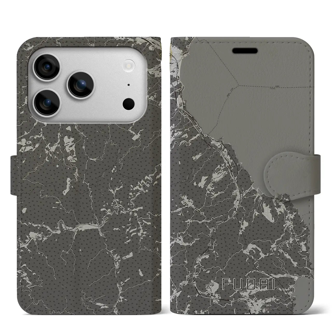 【普代(岩手県)】地図柄iPhoneケース(手帳タイプ)