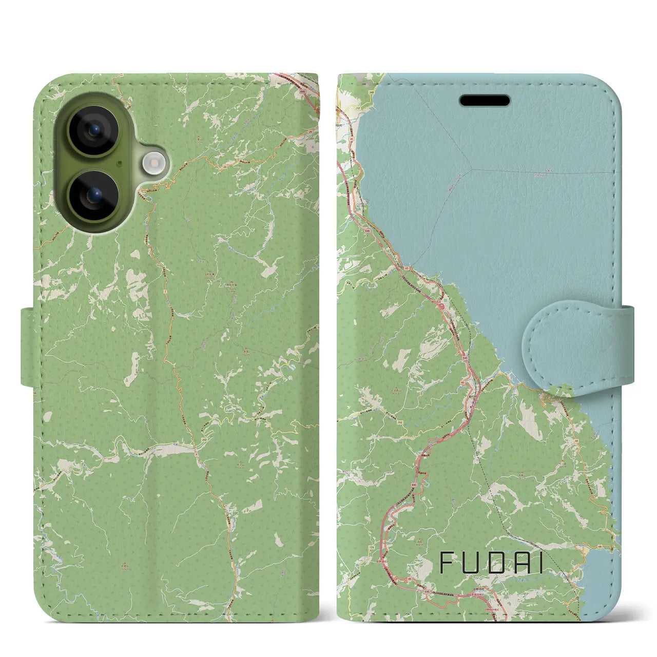 【普代(岩手県)】地図柄iPhoneケース(手帳タイプ)