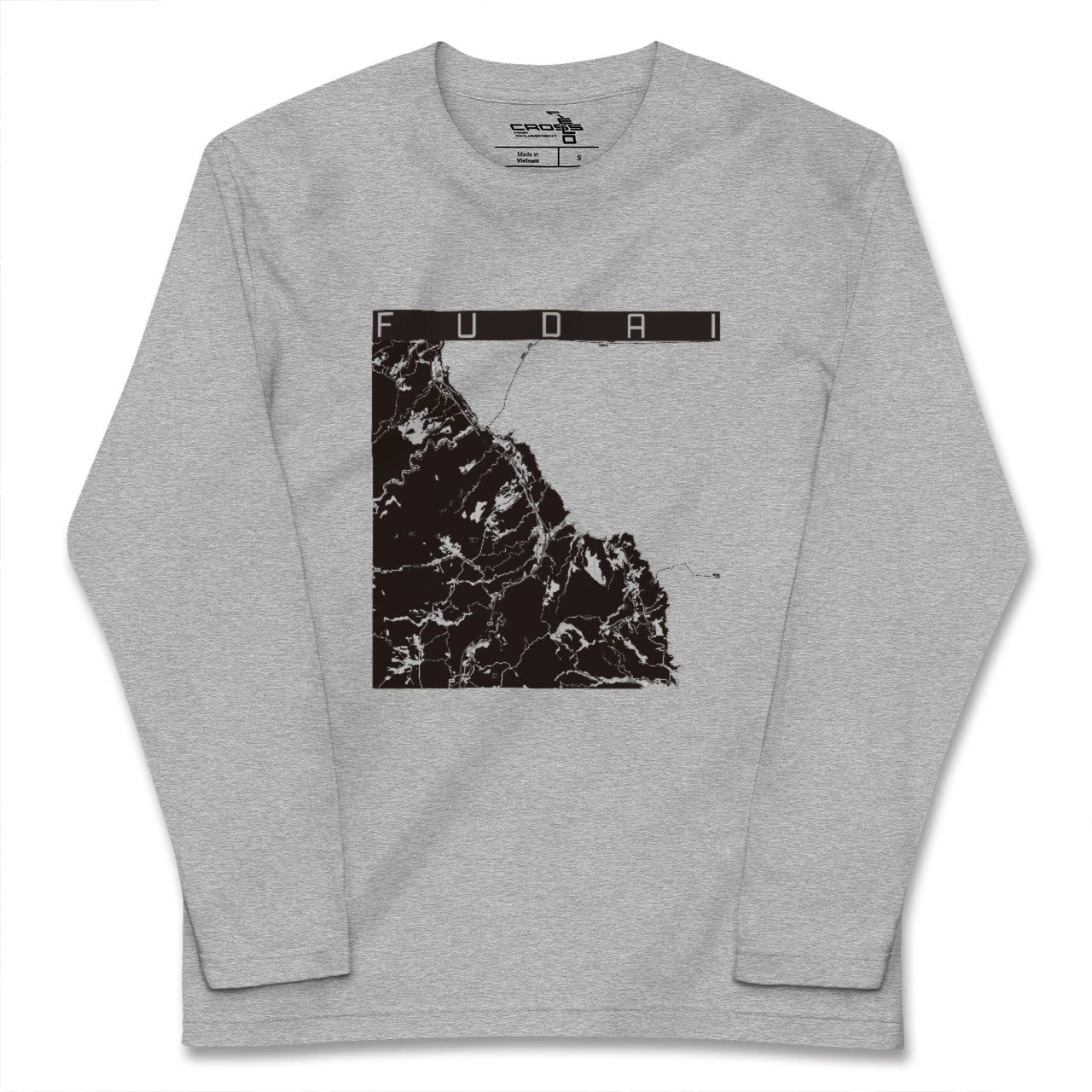 【普代(岩手県)】地図柄ロングスリーブTシャツ