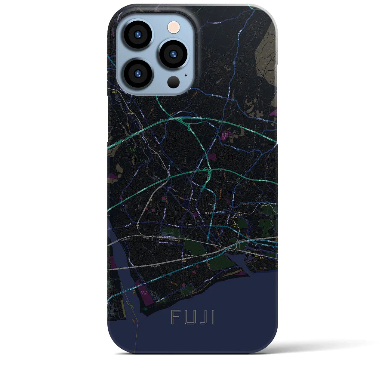 【富士(静岡県)】地図柄iPhoneケース(バックカバータイプ)