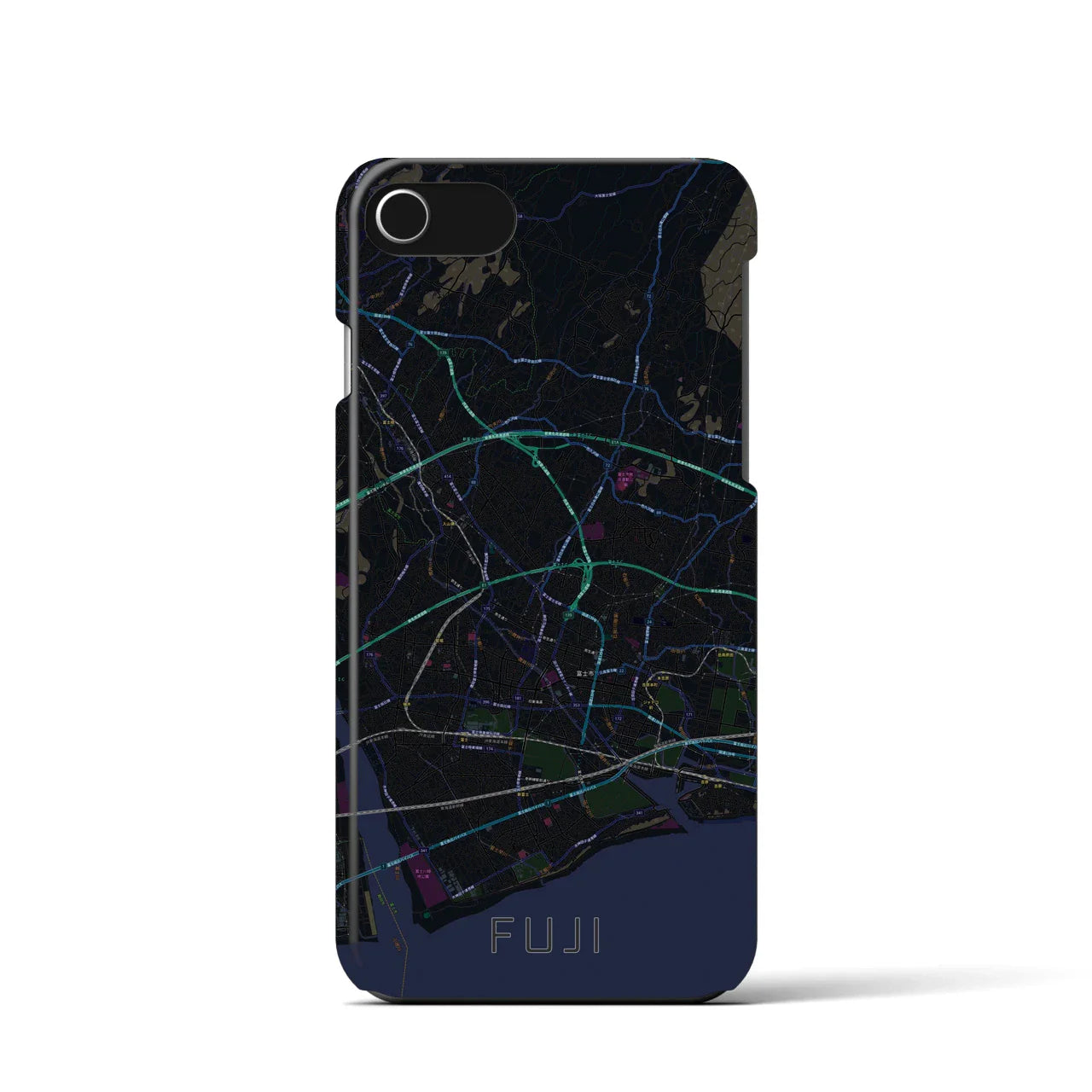 【富士(静岡県)】地図柄iPhoneケース(バックカバータイプ)