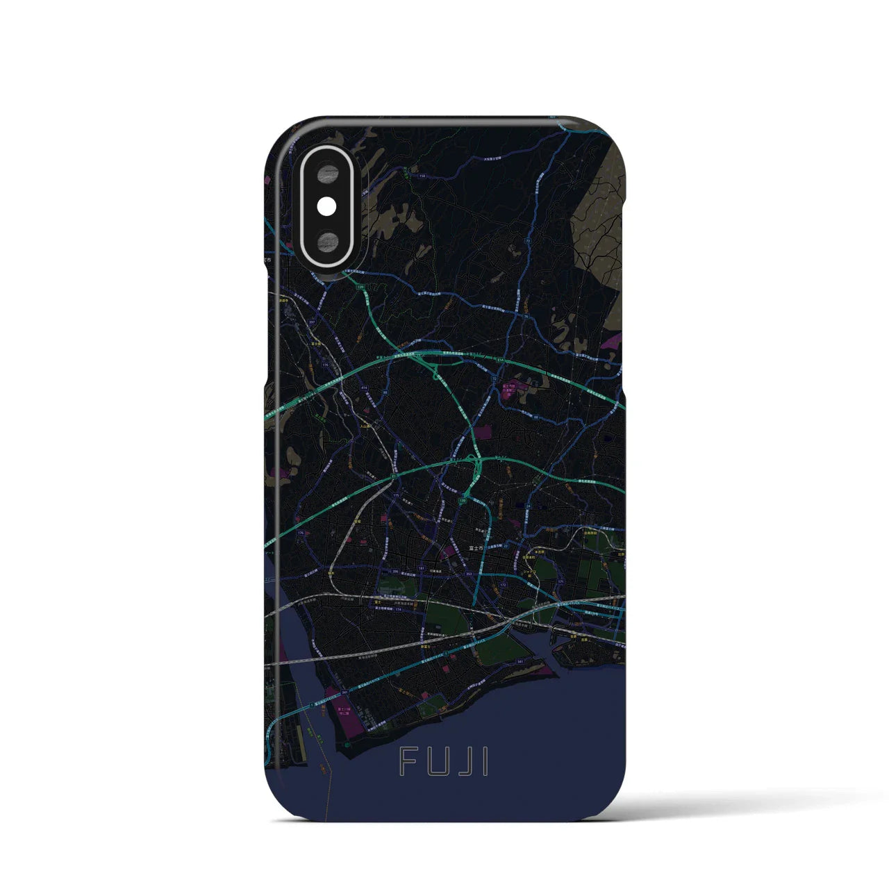 【富士(静岡県)】地図柄iPhoneケース(バックカバータイプ)