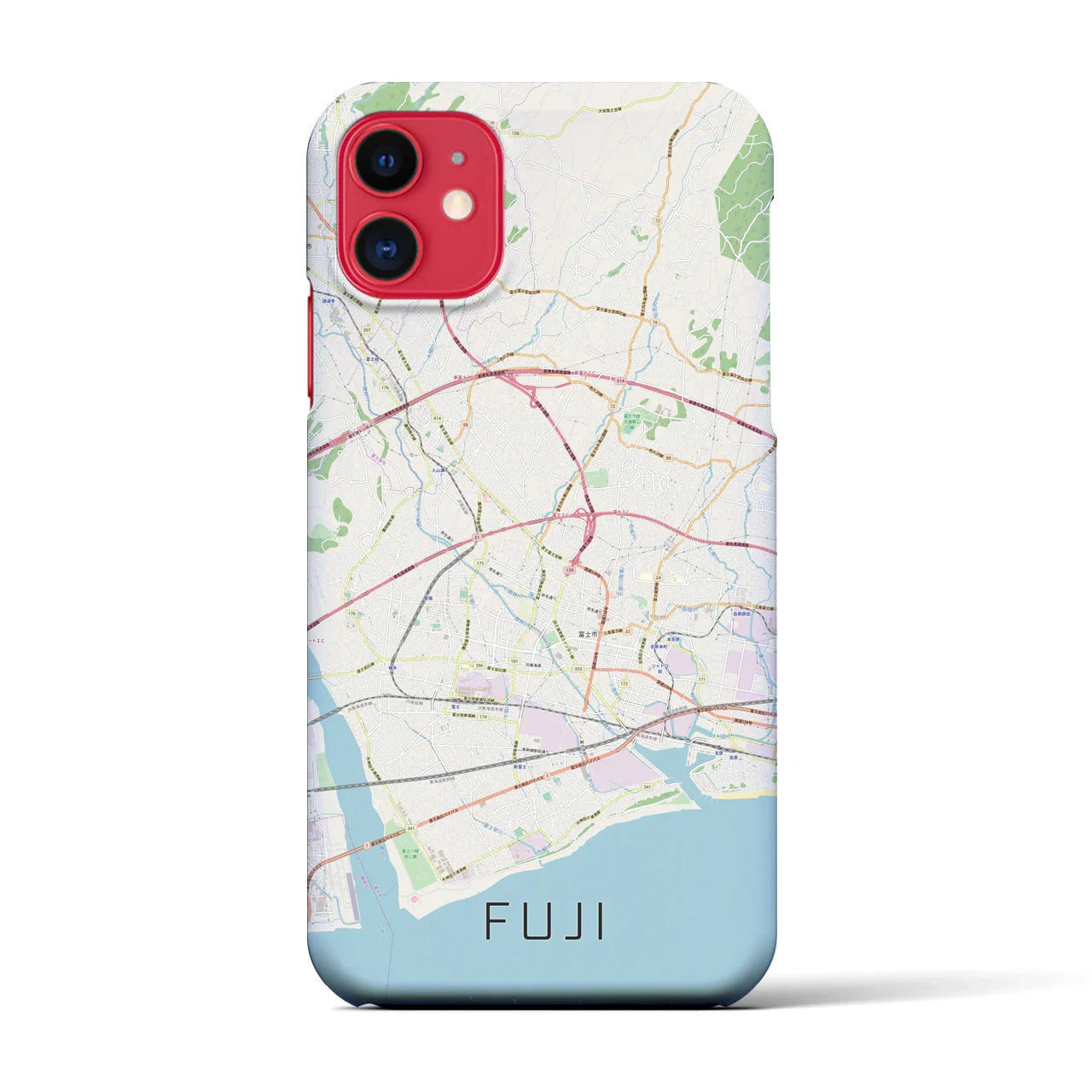 【富士(静岡県)】地図柄iPhoneケース(バックカバータイプ)