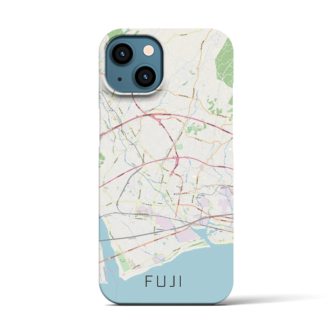 【富士(静岡県)】地図柄iPhoneケース(バックカバータイプ)