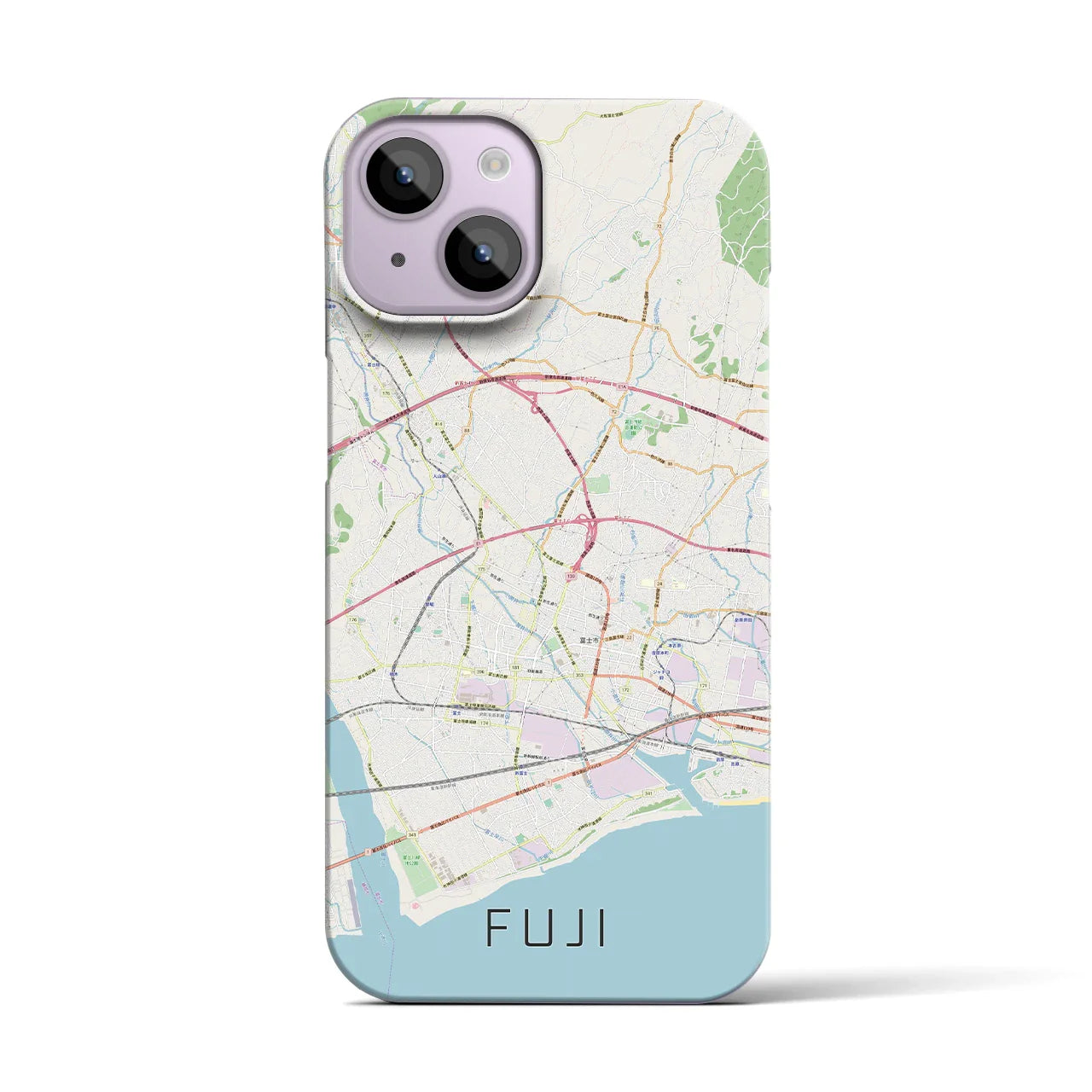 【富士(静岡県)】地図柄iPhoneケース(バックカバータイプ)