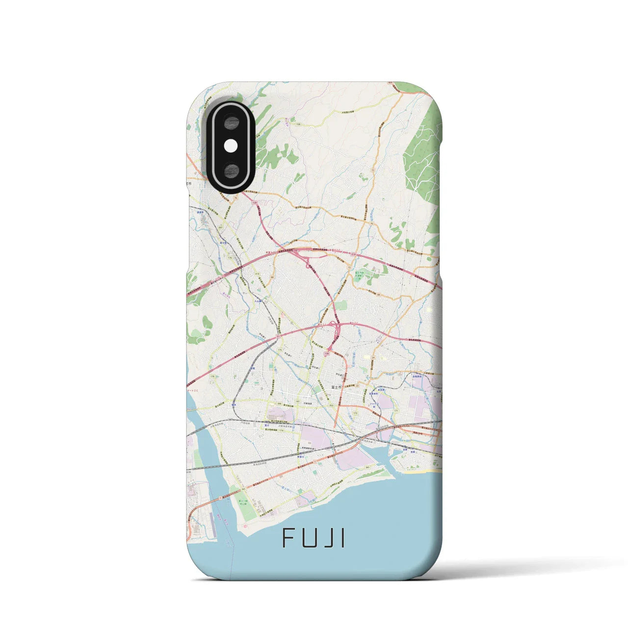 【富士(静岡県)】地図柄iPhoneケース(バックカバータイプ)