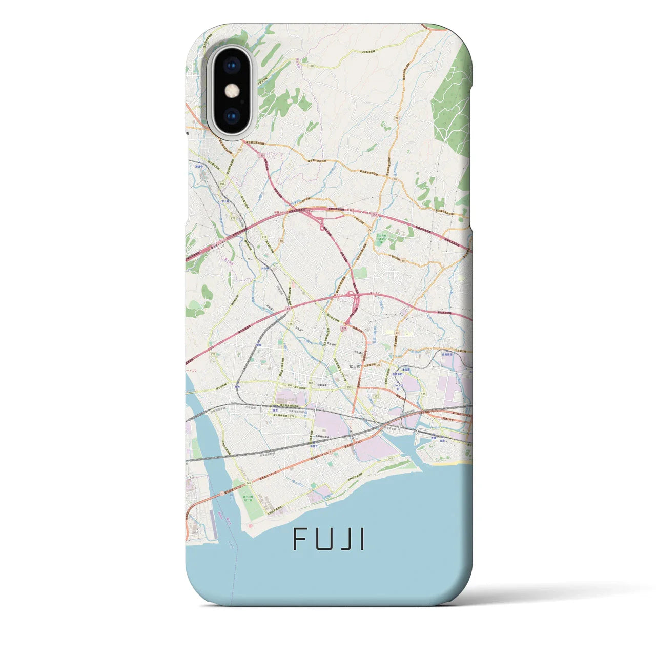 【富士(静岡県)】地図柄iPhoneケース(バックカバータイプ)