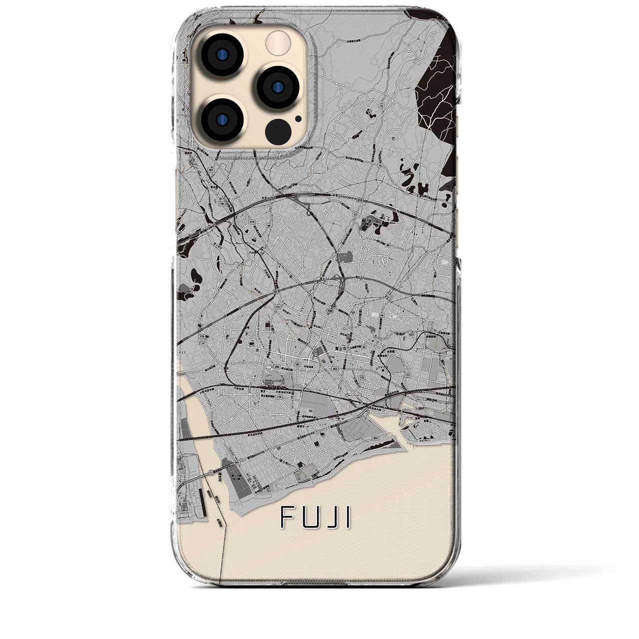 【富士(静岡県)】地図柄iPhoneケース(クリアタイプ)