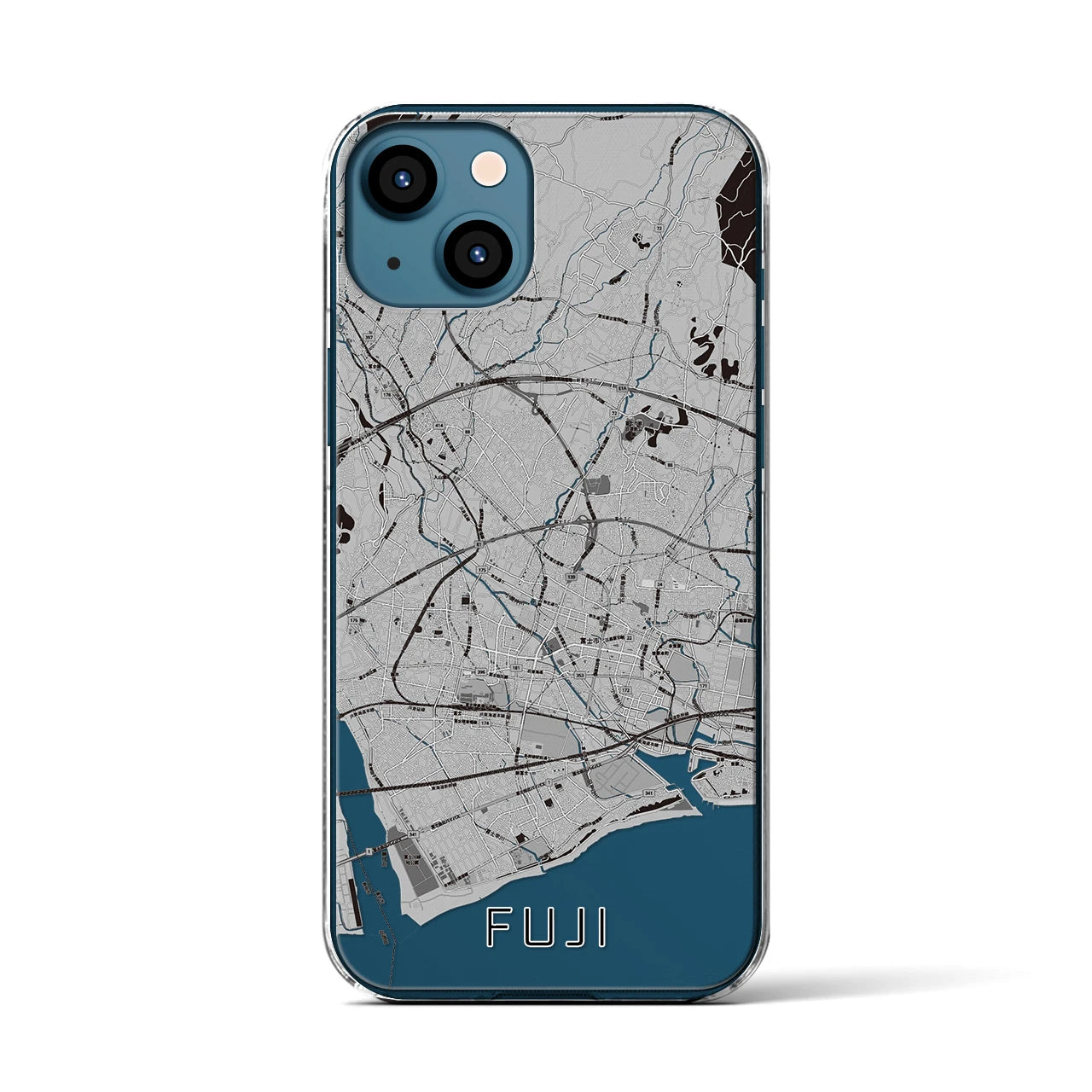 【富士(静岡県)】地図柄iPhoneケース(クリアタイプ)